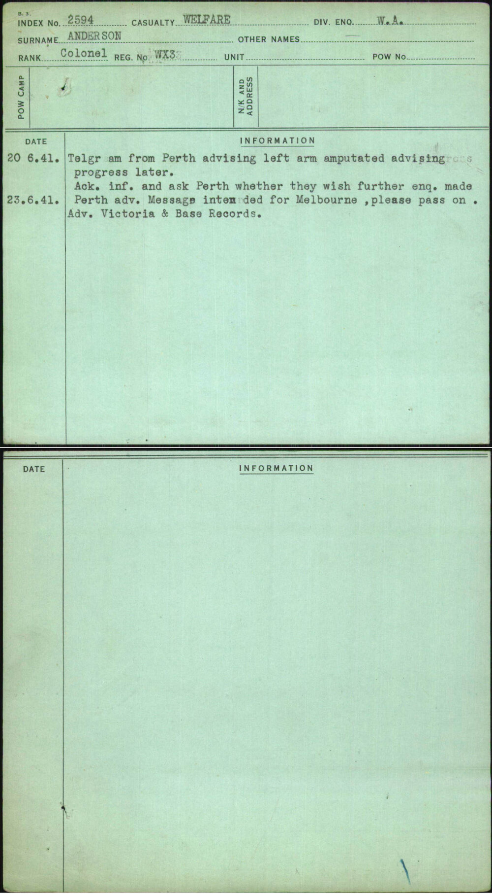 Anderson, [No Given Name], WX3