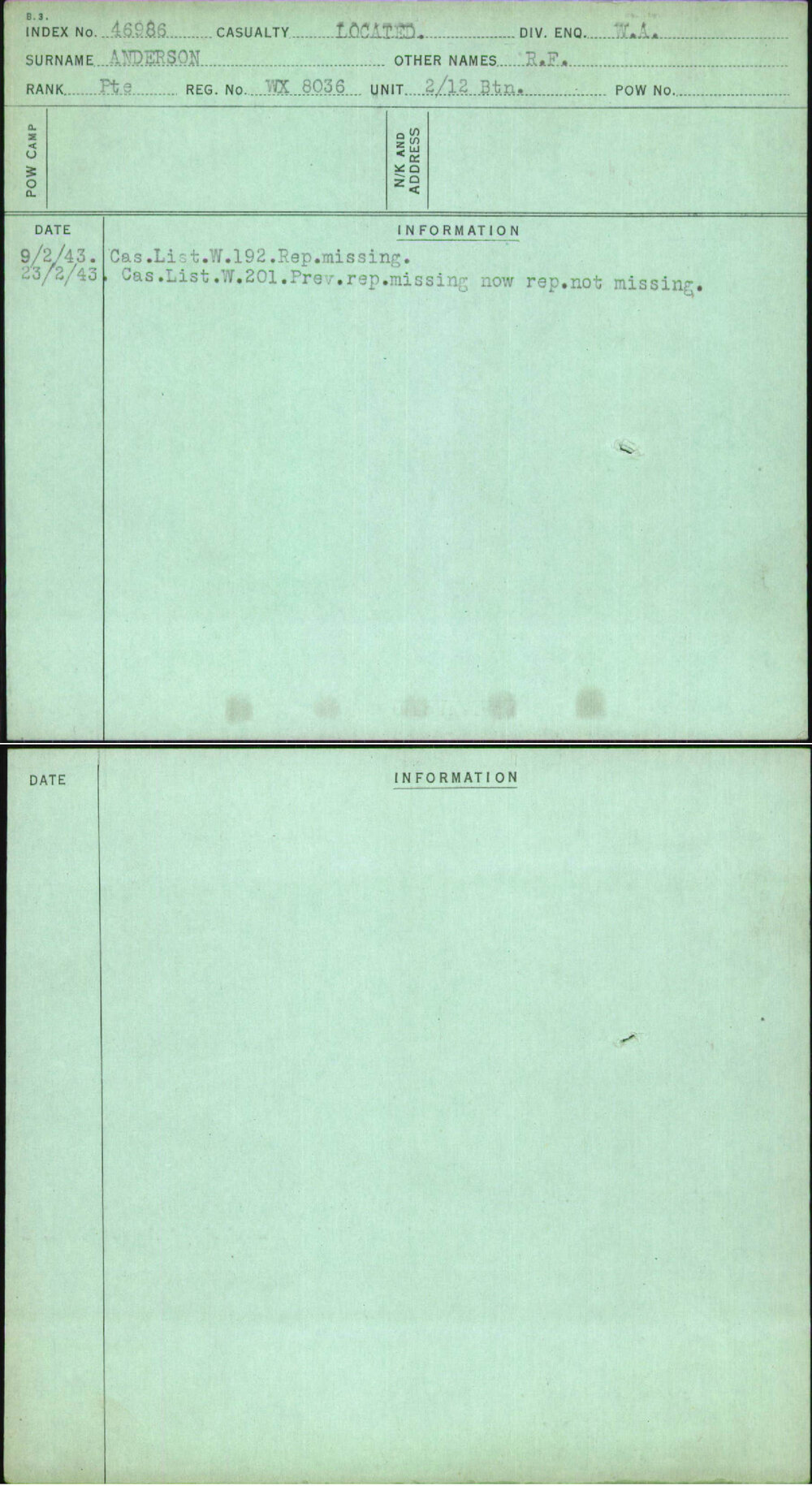 Anderson, R F, WX8036