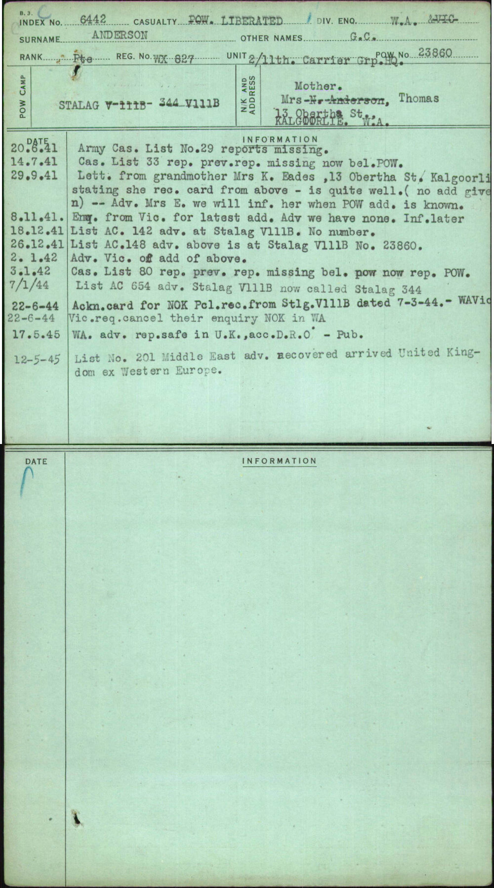 Anderson, G C, WX827