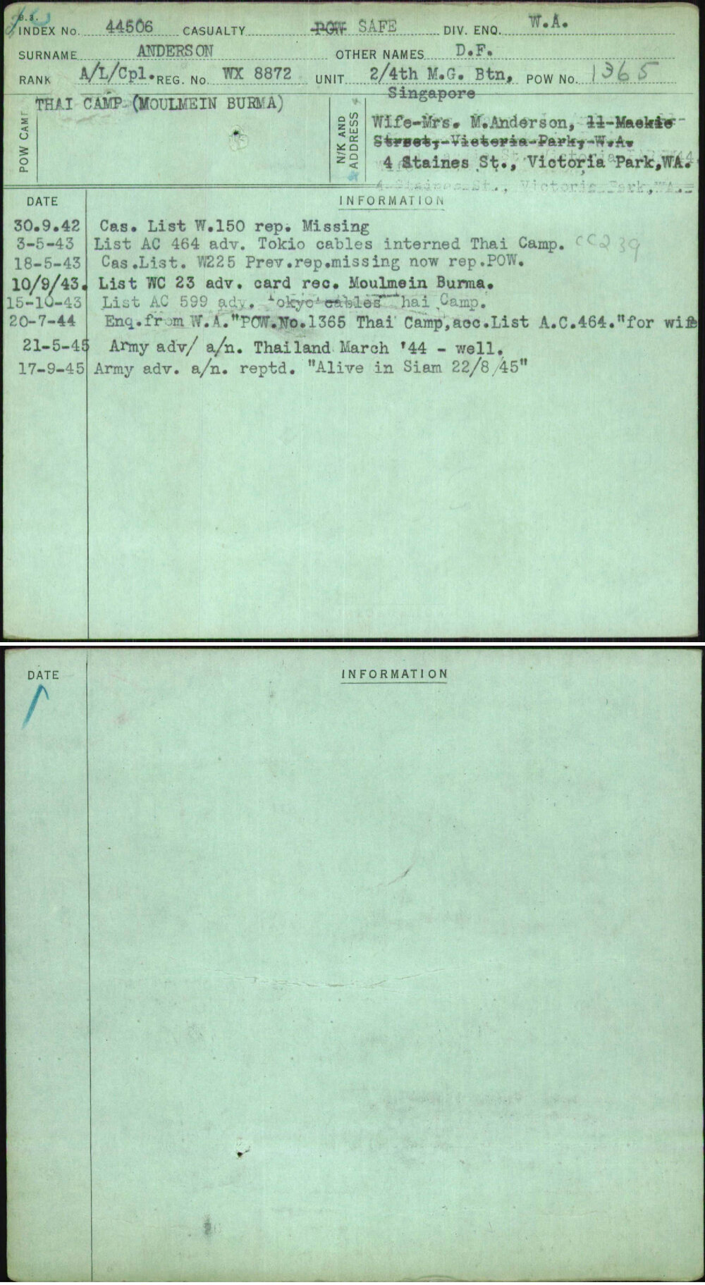 Anderson, D F, WX8872