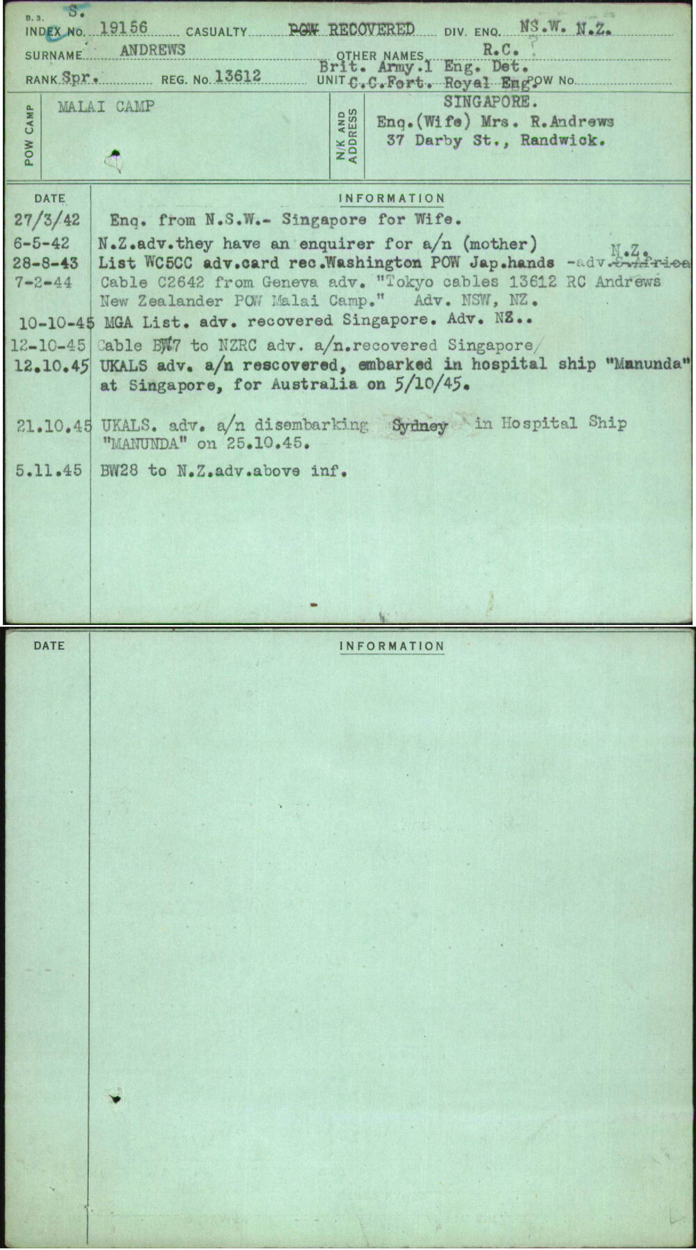 Andrews, R C, 13612