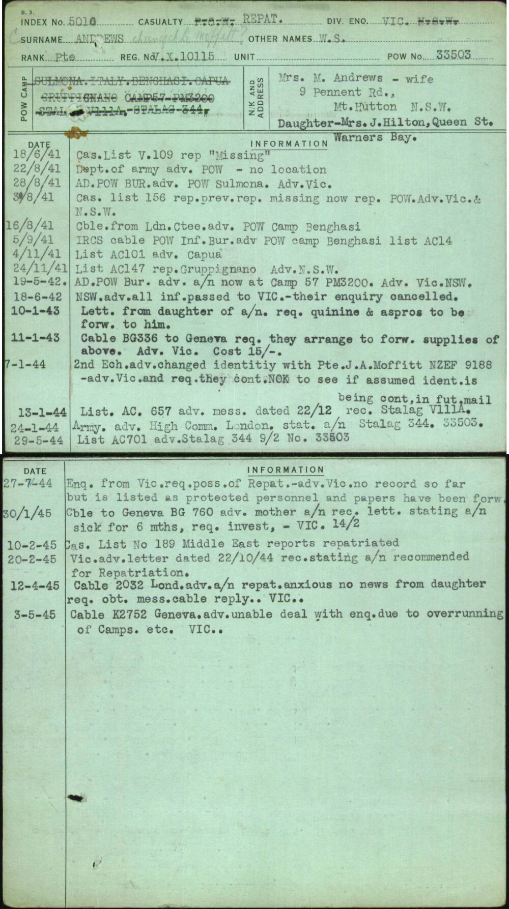 Andrews, W S, VX10115