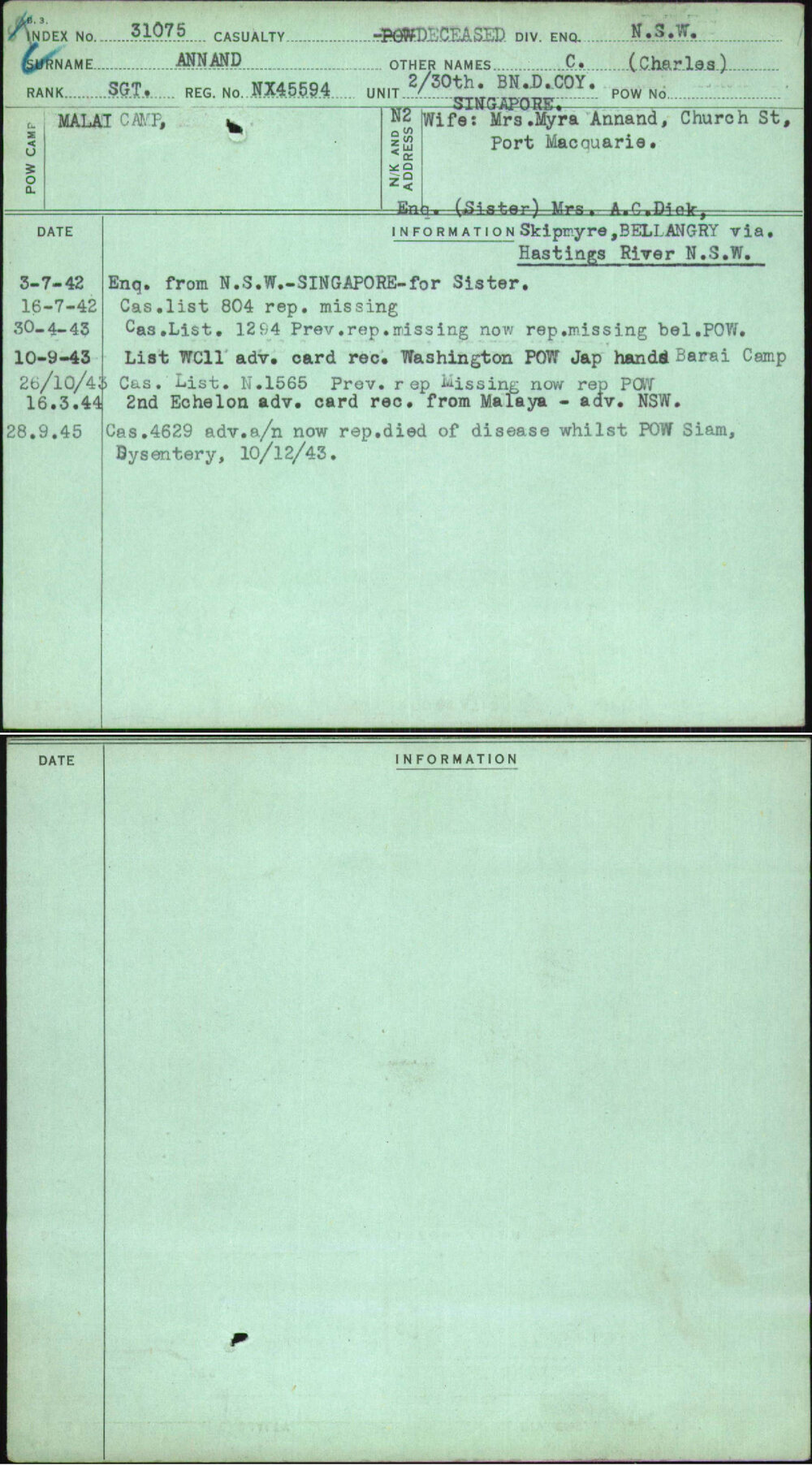 Annand, C (Charles), NX45594