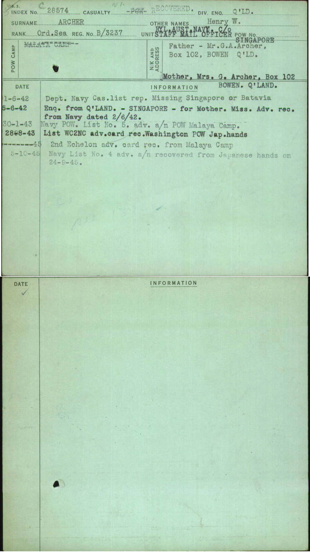 Archer, Henry W, B-3237