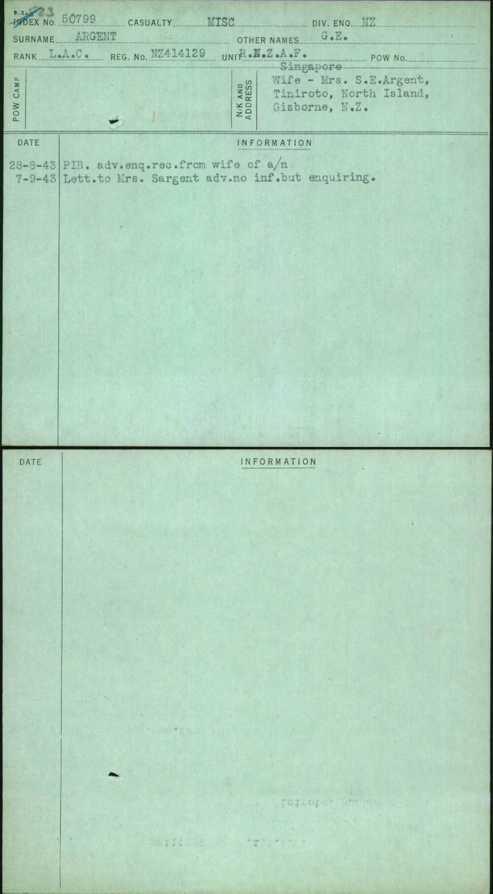 Argent, G E, Nz414129