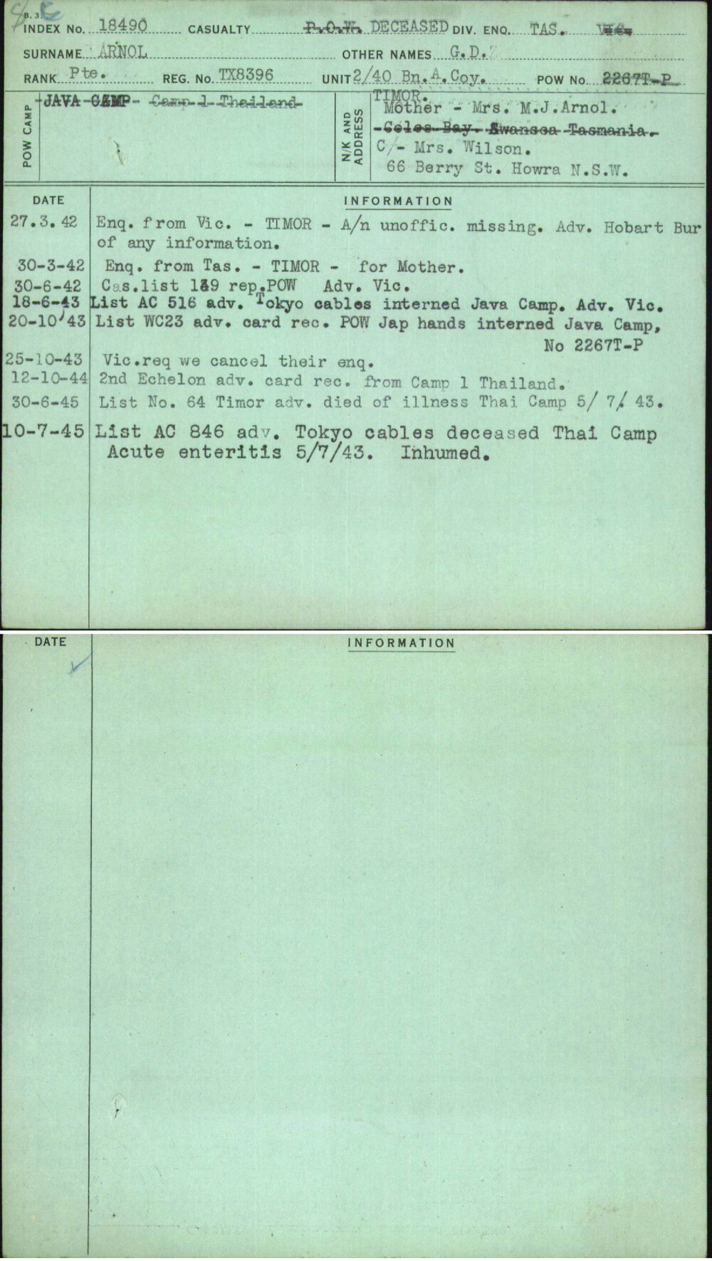 Arnol, G D, TX8396