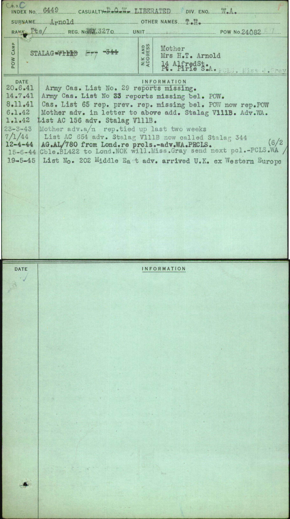 Arnold, T H, WX3270