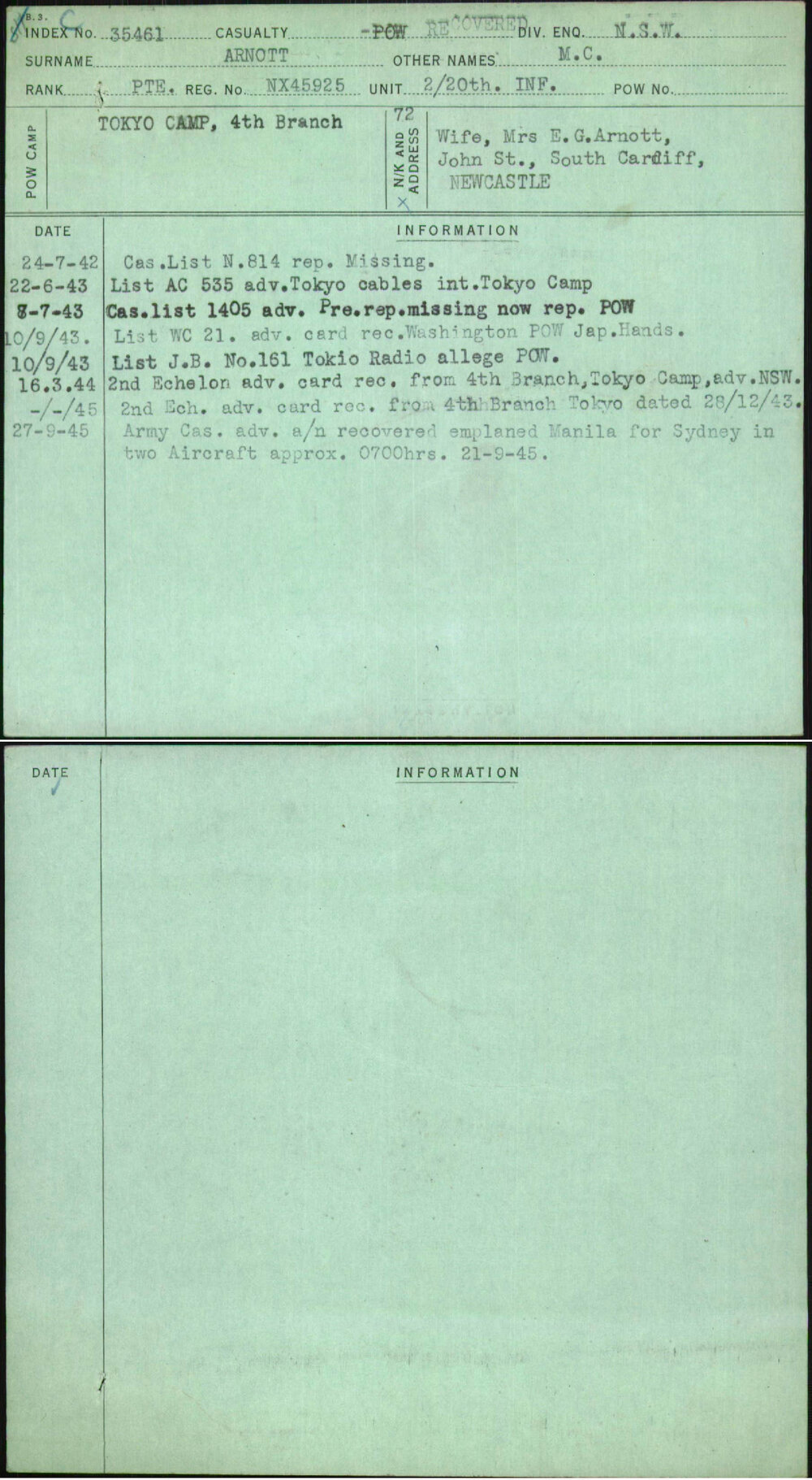 Arnott, M C, NX45925