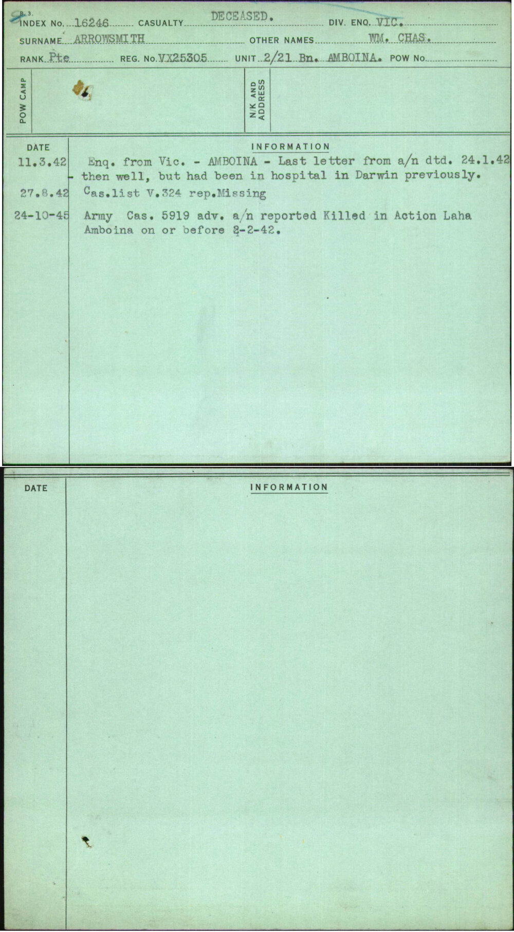Arrowsmith, Wm Chas, VX25305