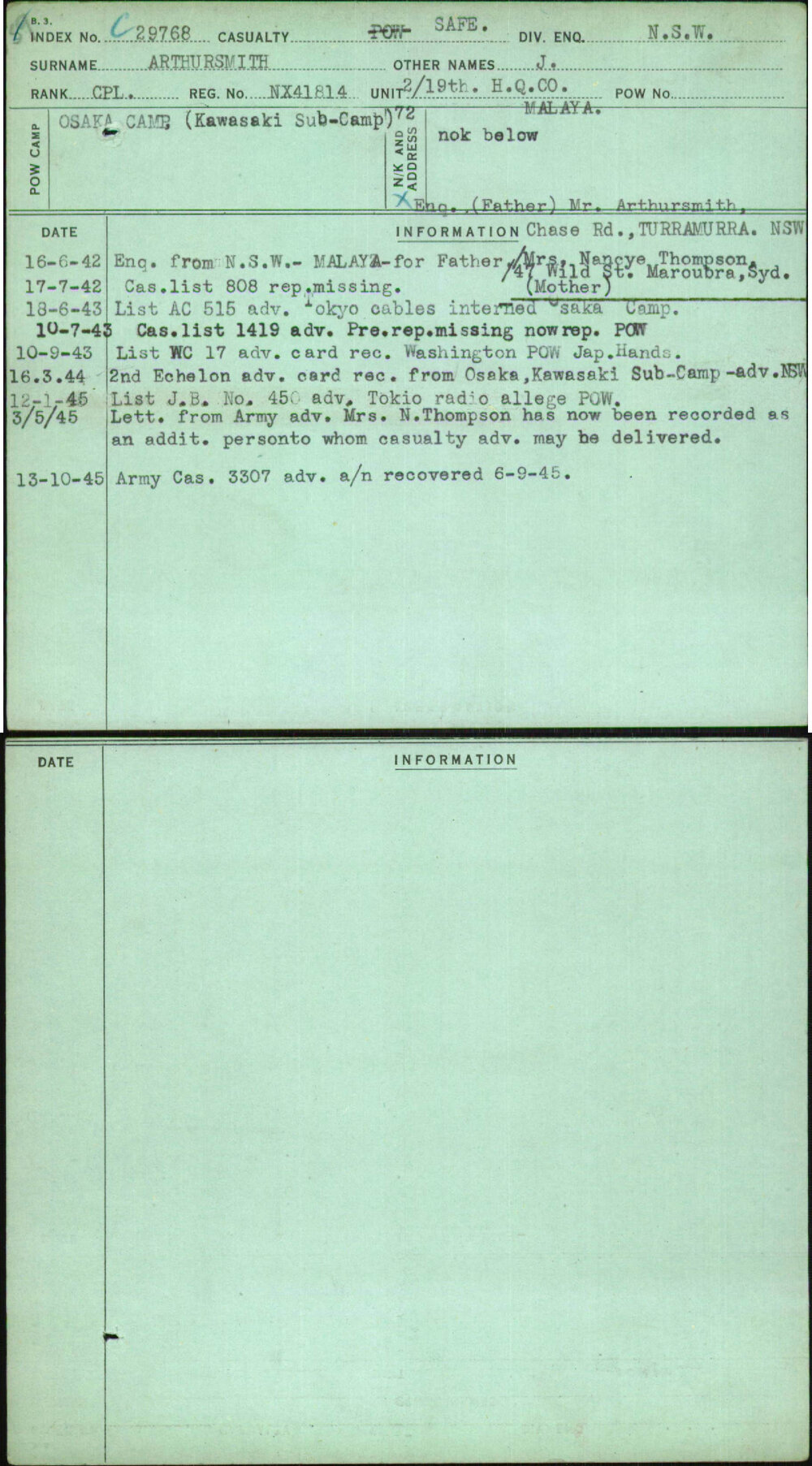 Arthursmith, J, NX41814