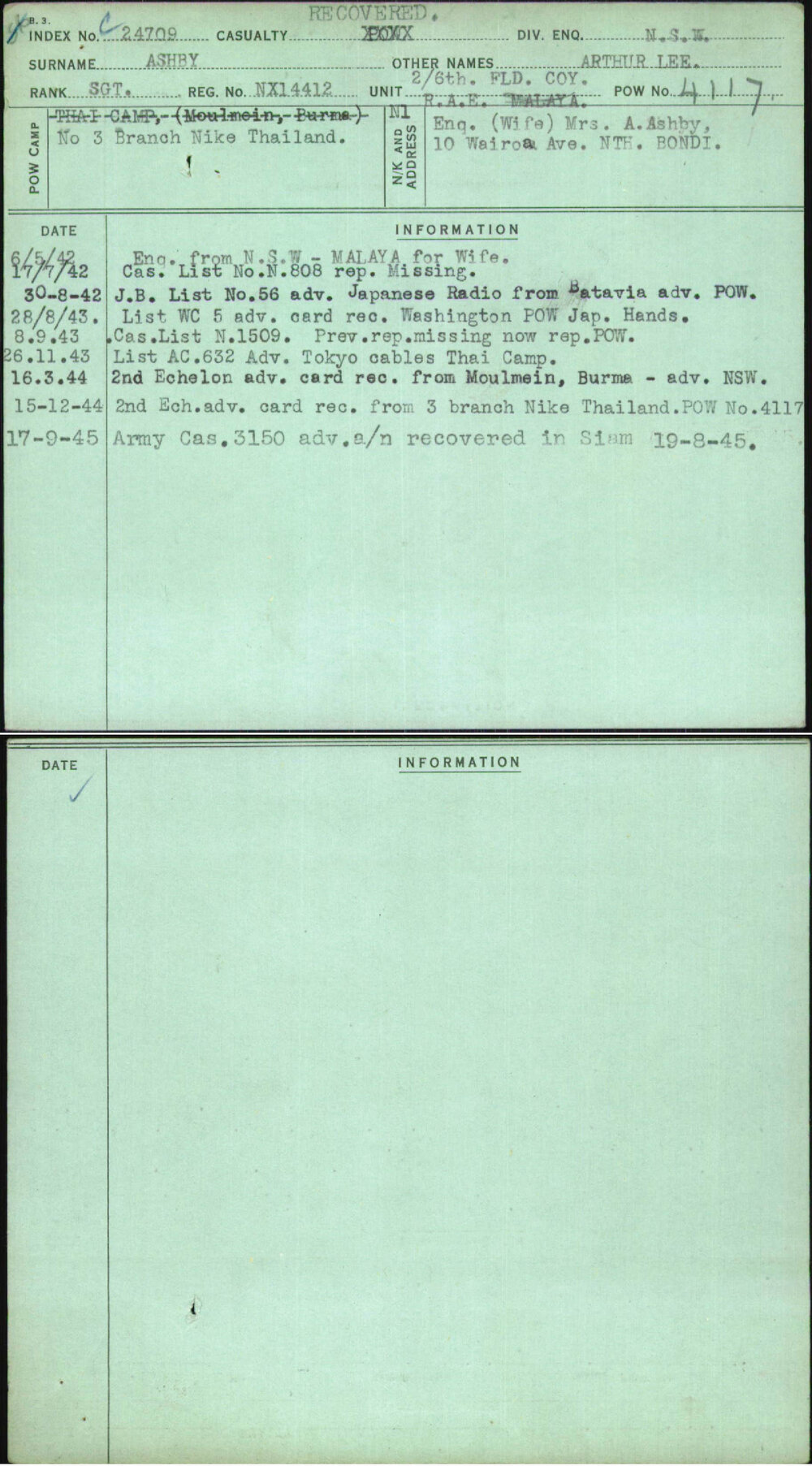 Ashby, Arthur Lee, NX14412