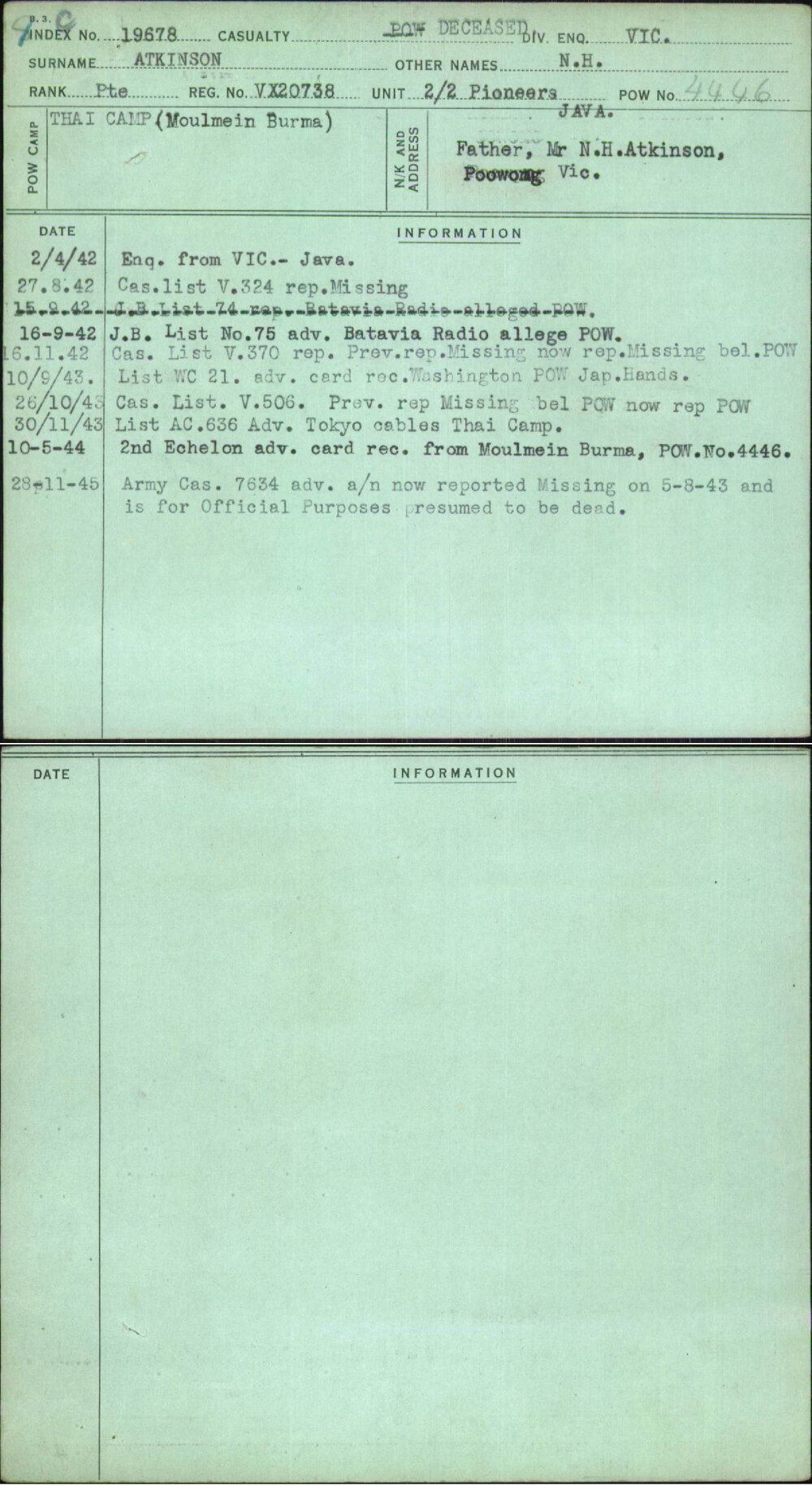 Atkinson, N H, VX20738