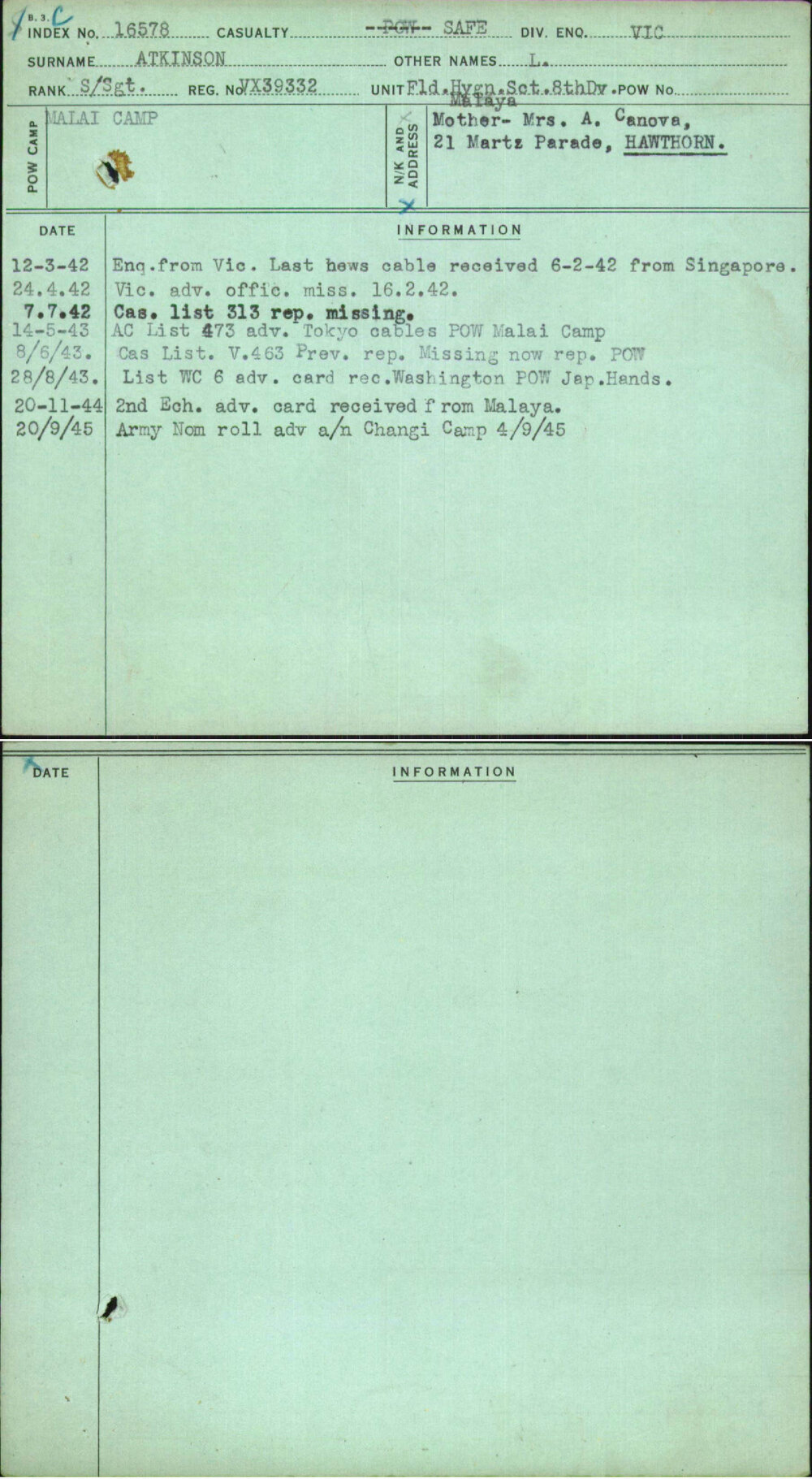 Atkinson, L, VX39332