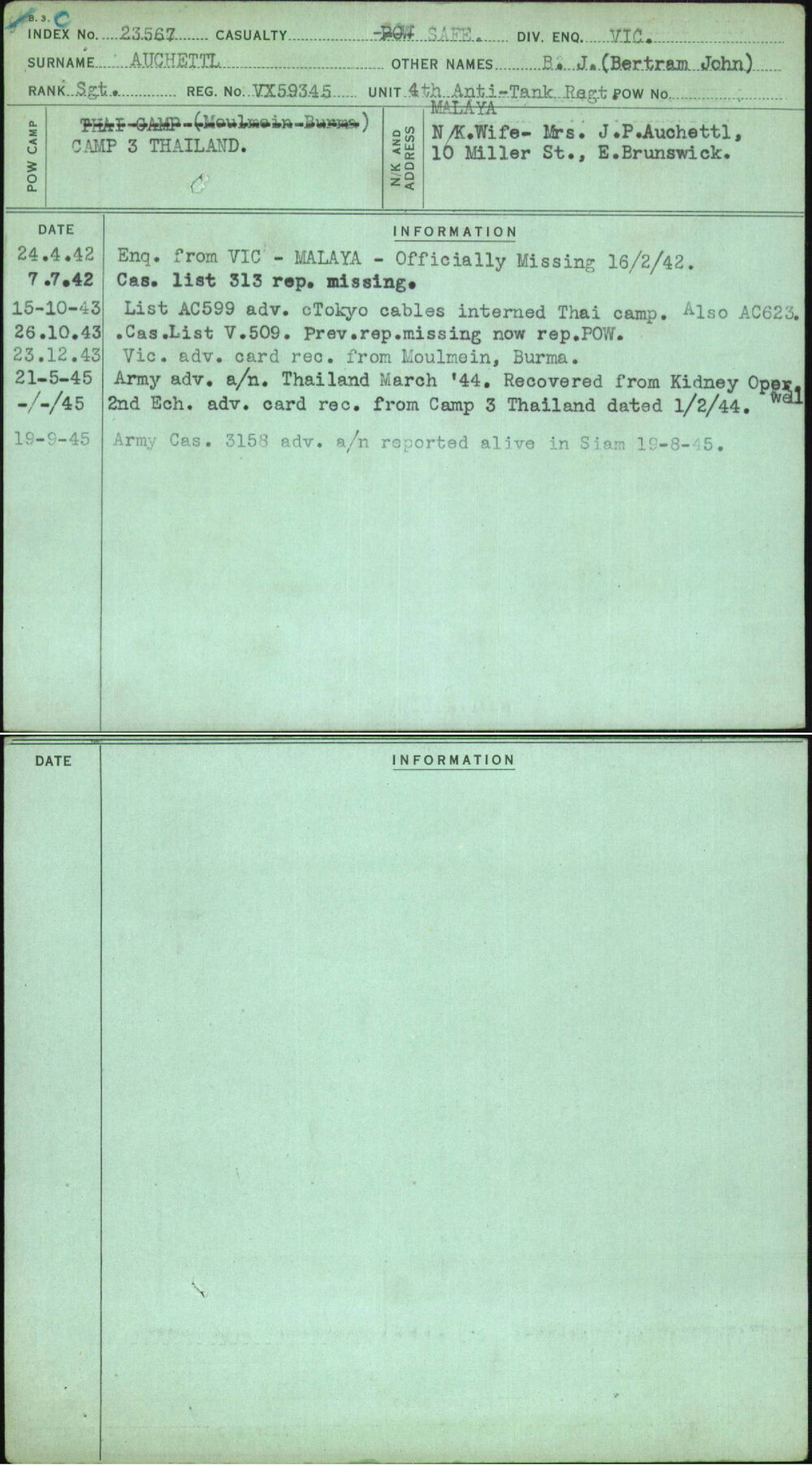 Auchettl, B J (Bertram John), VX59345