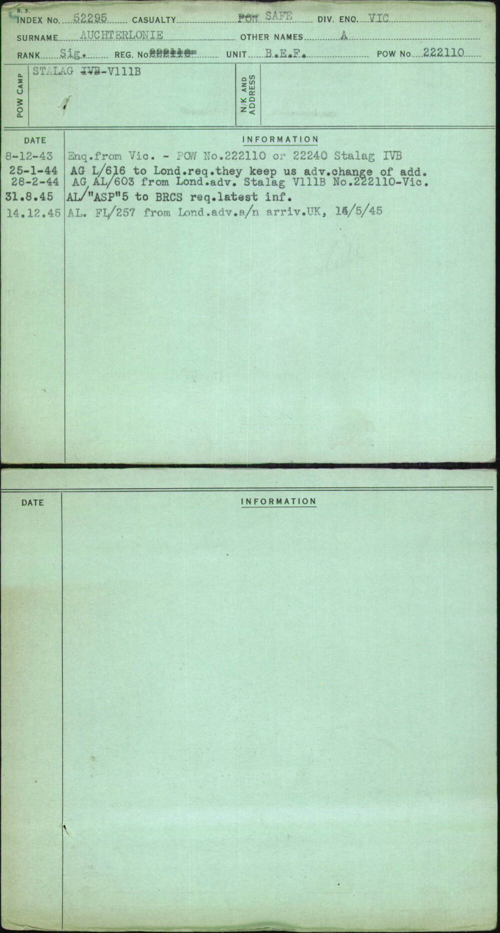 Auchterlonie, A, [No Service Number]