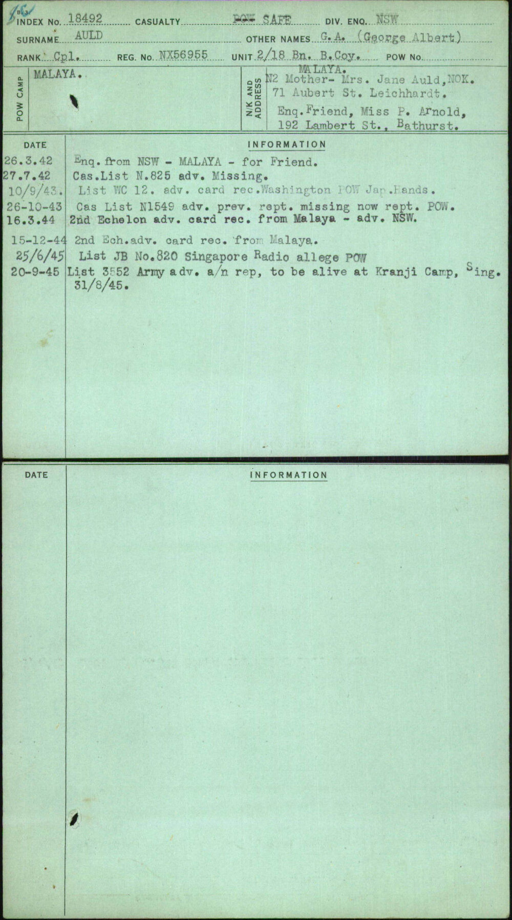 Auld, G A (George Albert), NX56955