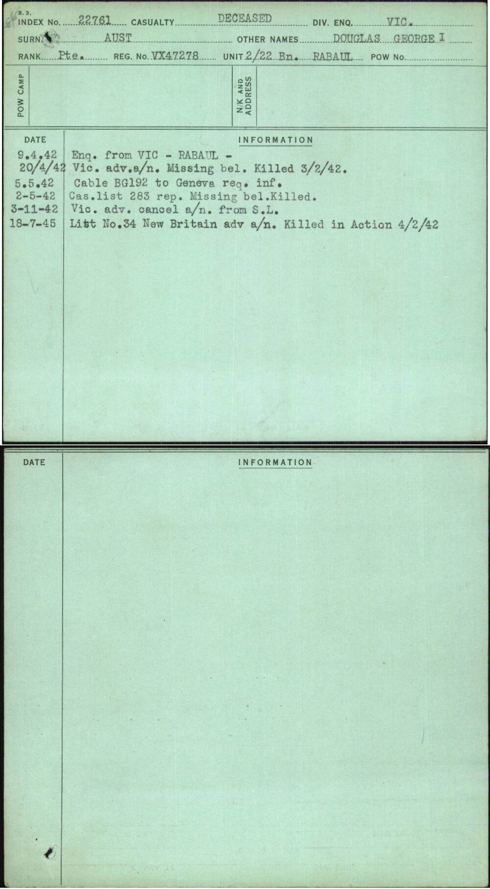Aust, Douglas George I, VX47278