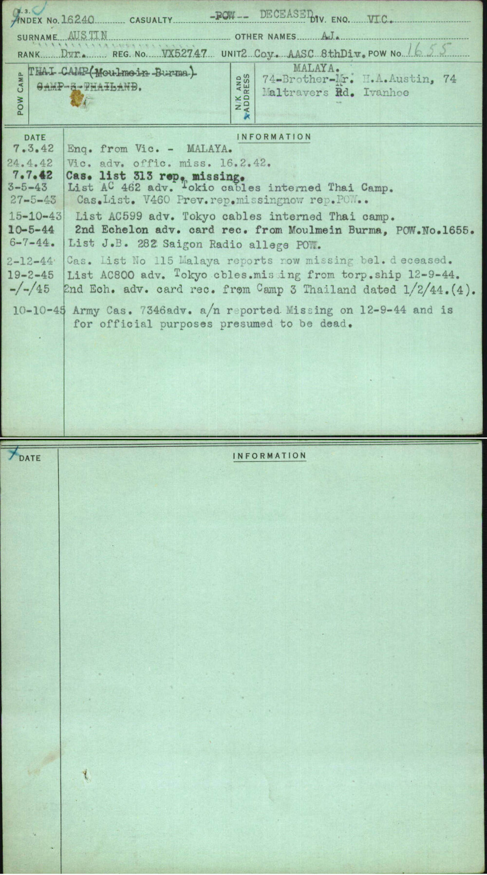 Austin, A J, VX52747