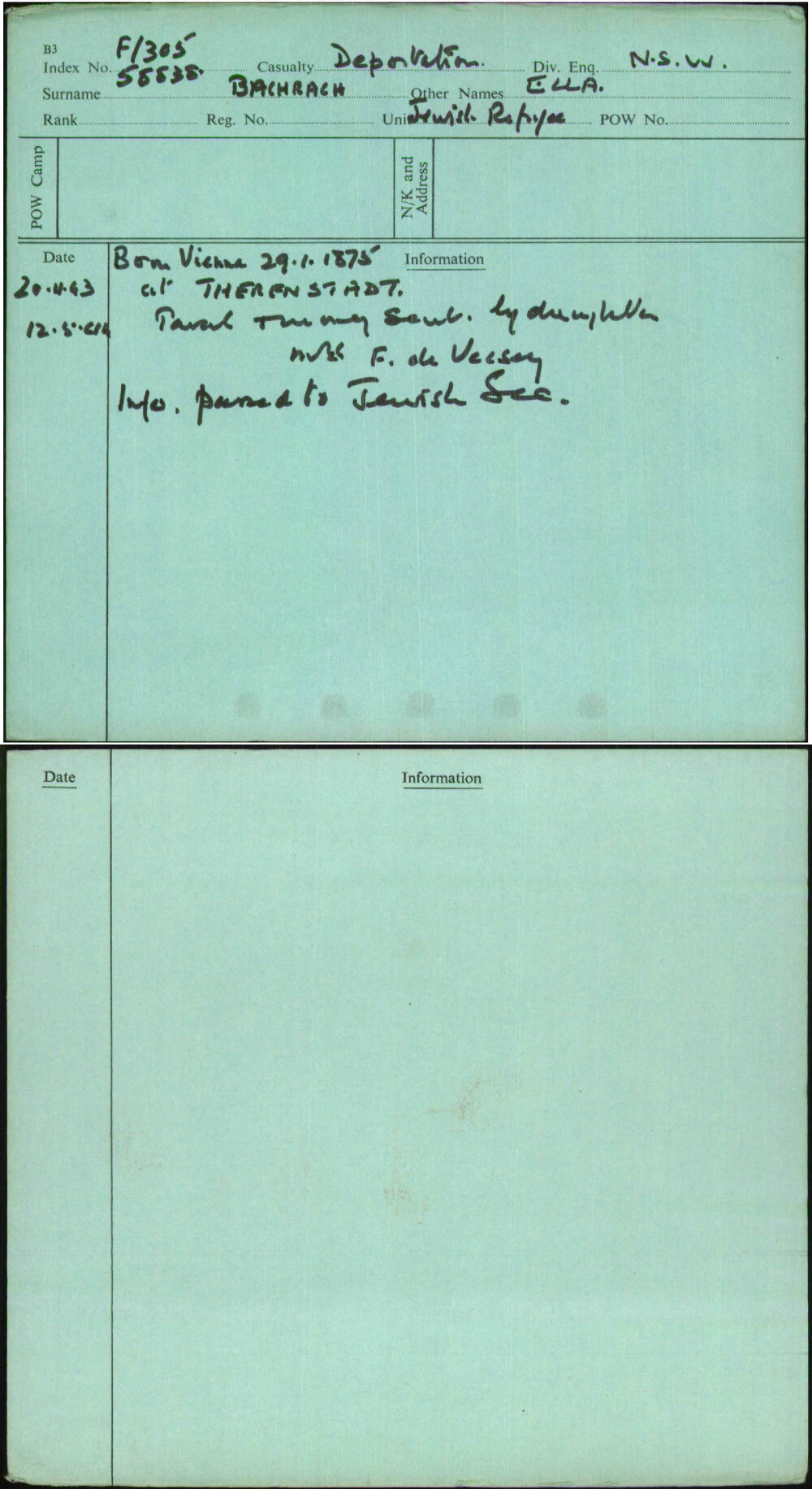 Bachrach, Ella, [No Service Number]