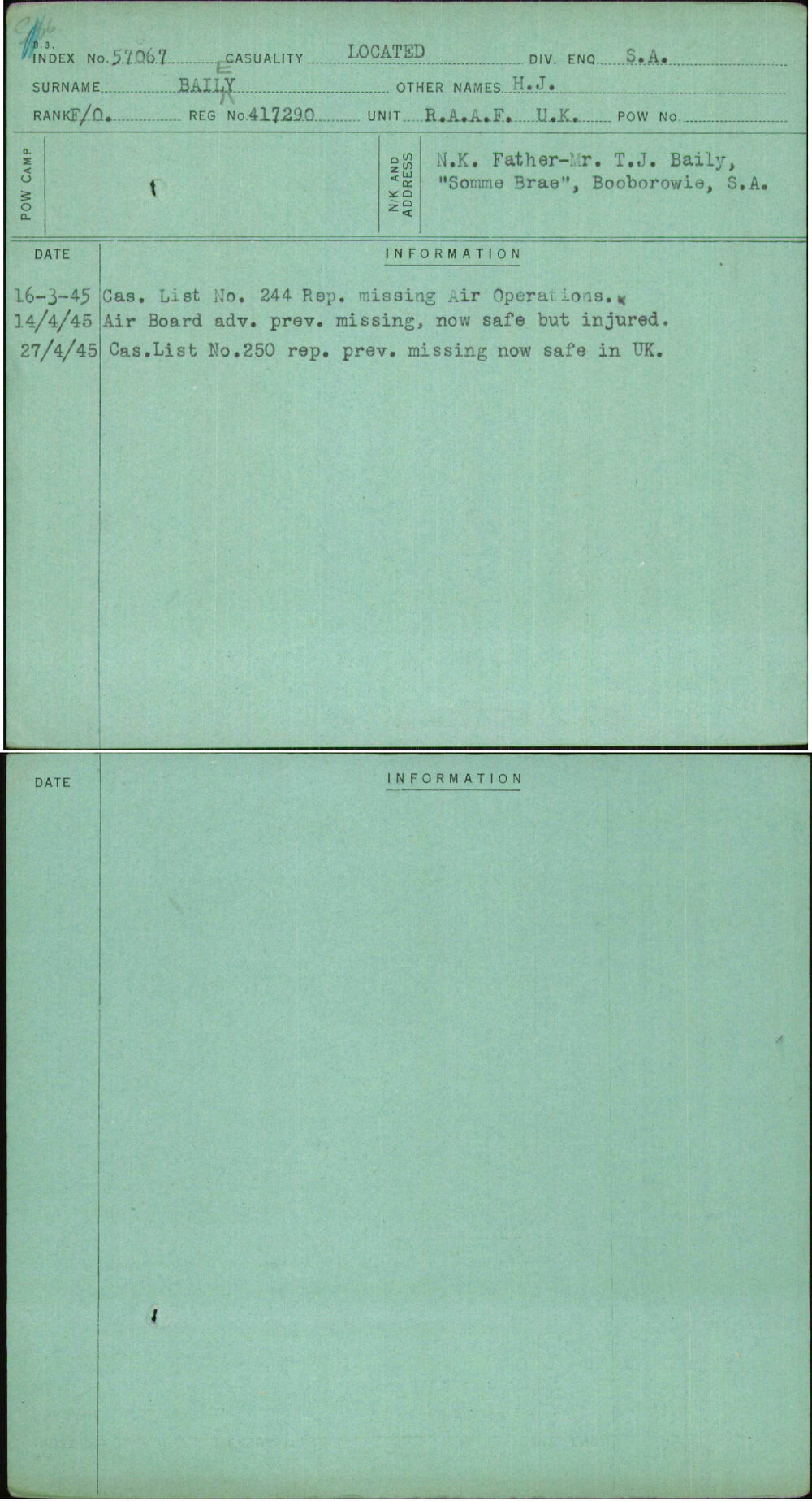 Bailey, H J, 417290