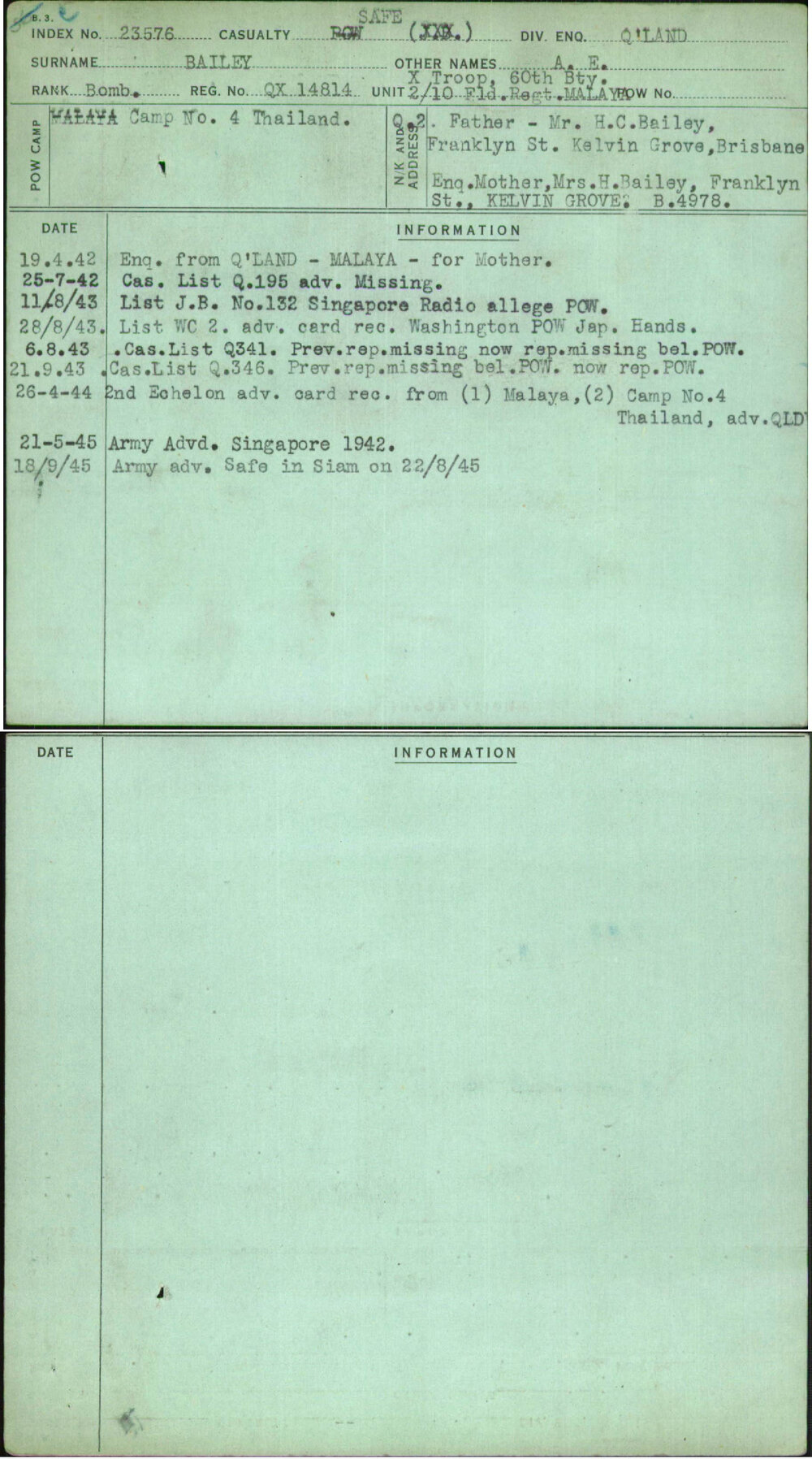 Bailey, A E, QX14814