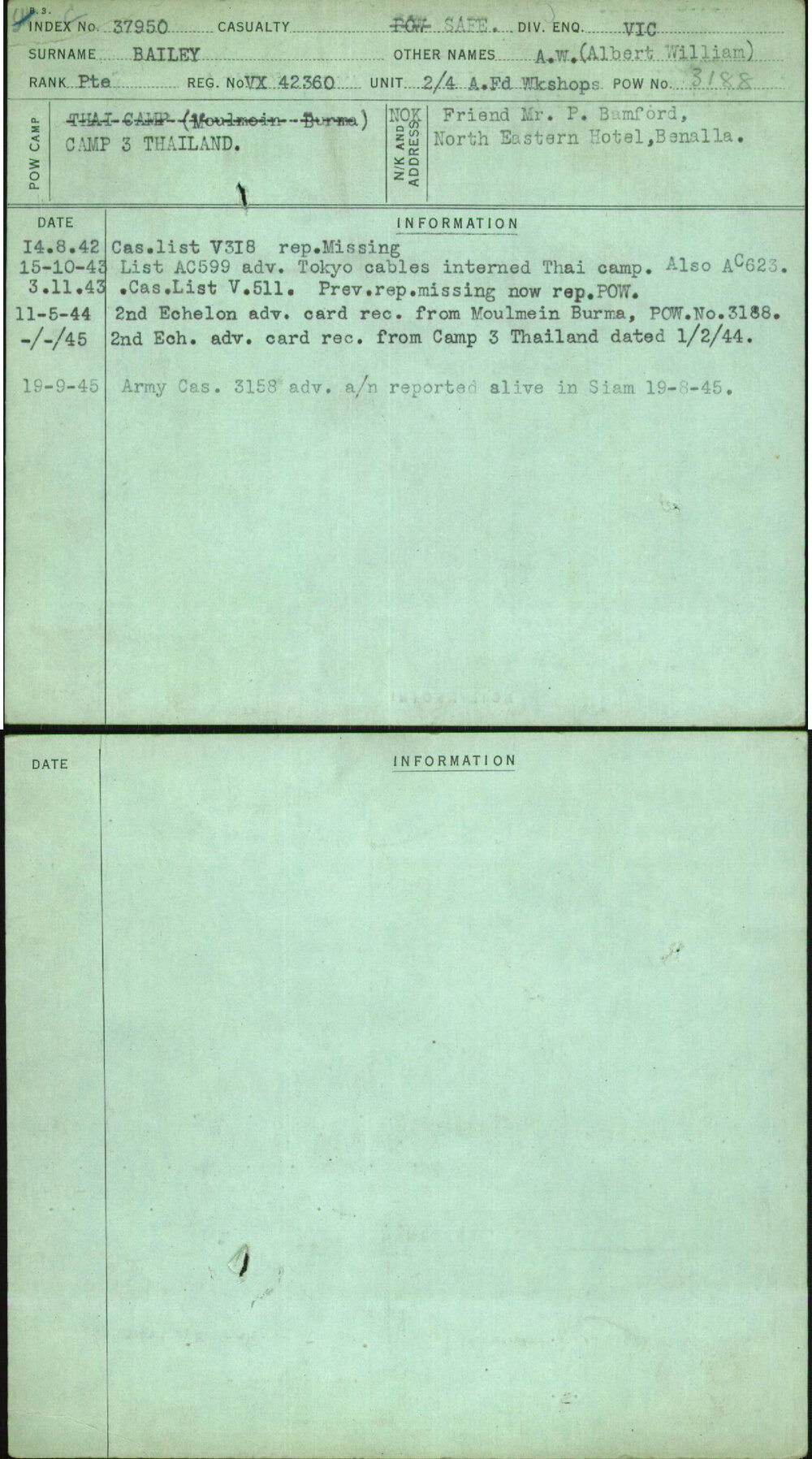 Bailey, A W (Albert William), VX42360