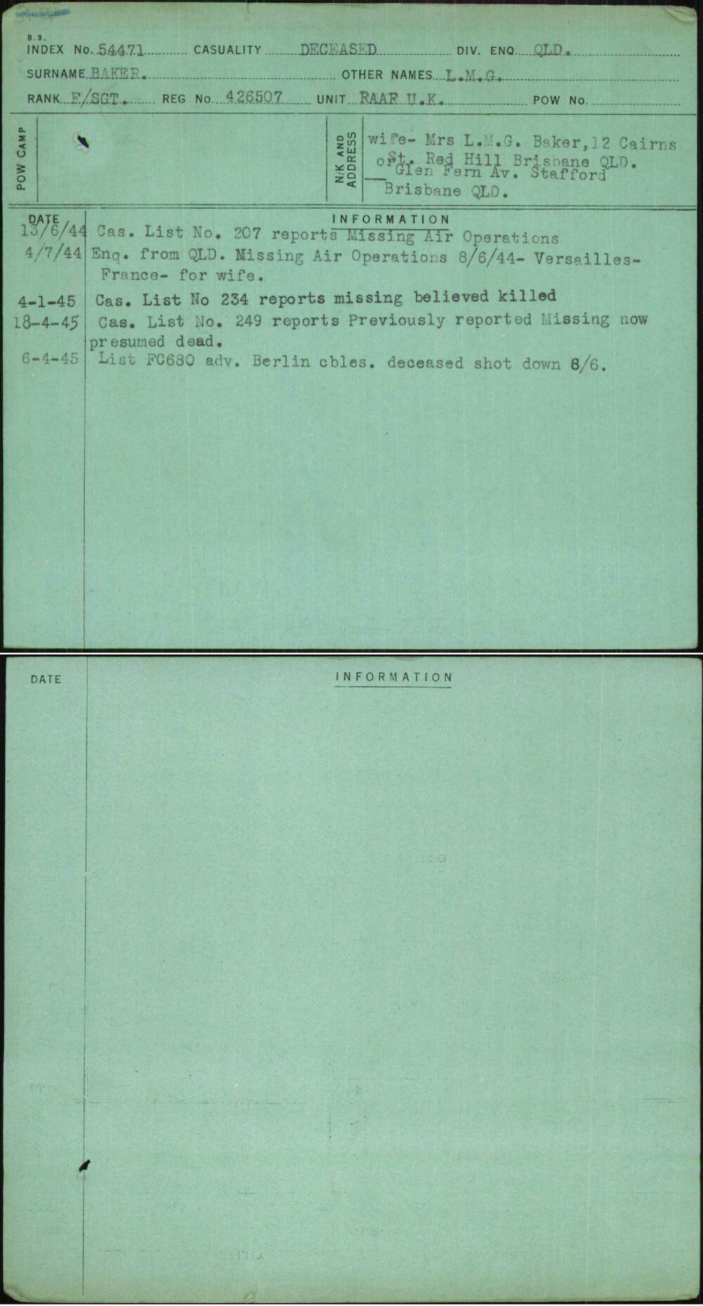 Baker, L M G, 426507