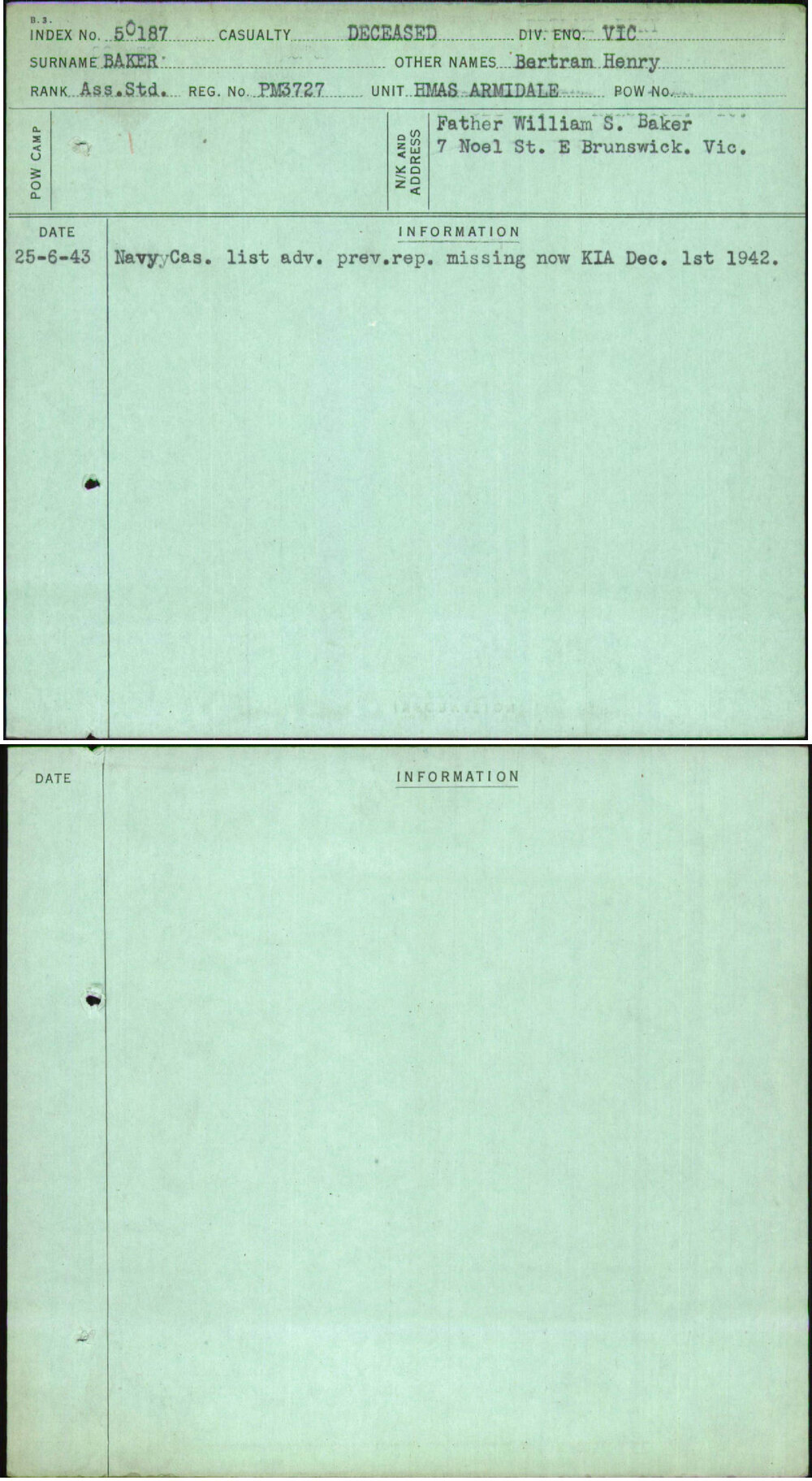 Baker, Bertram Henry, Pm3727