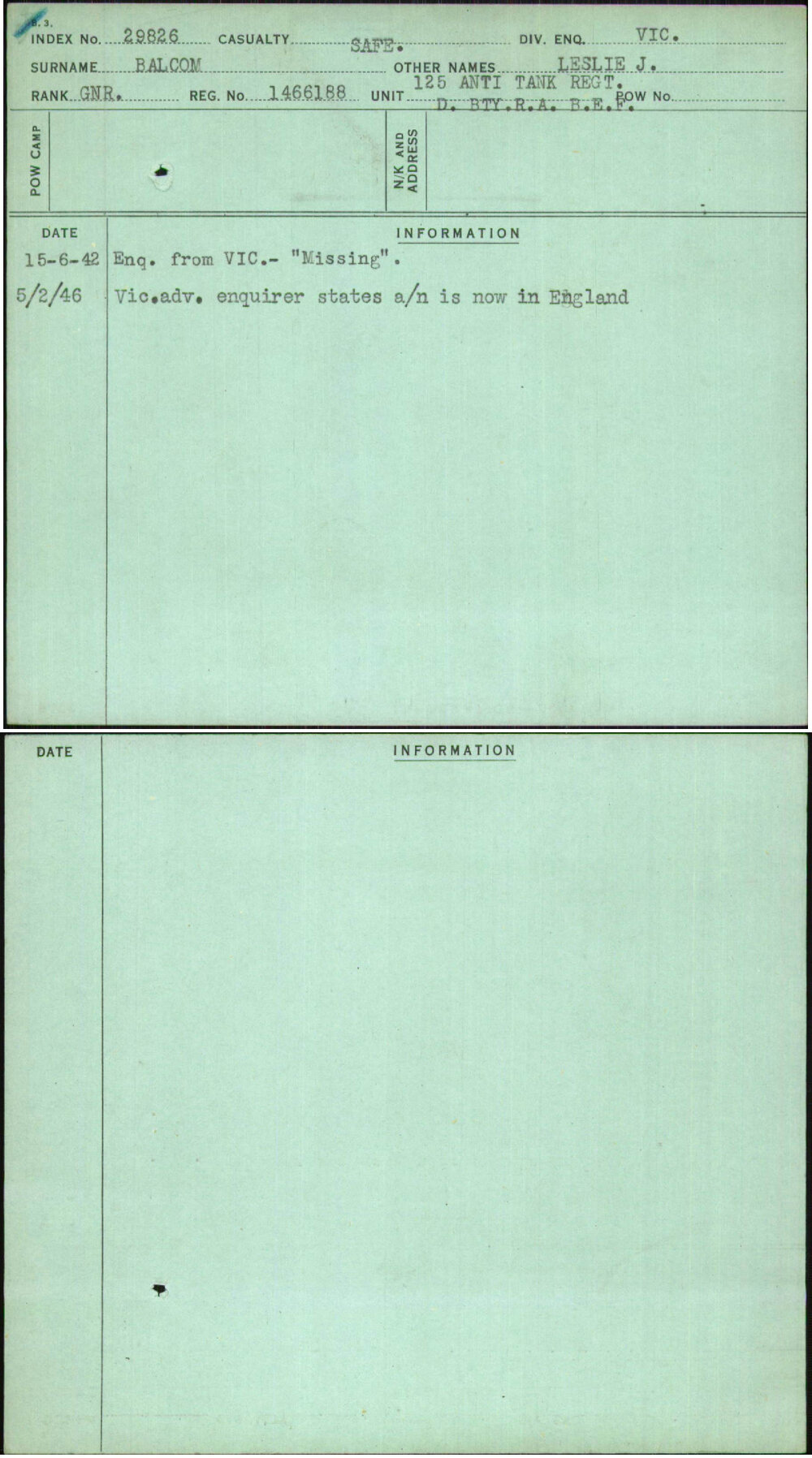 Balcom, Leslie J, 1466188