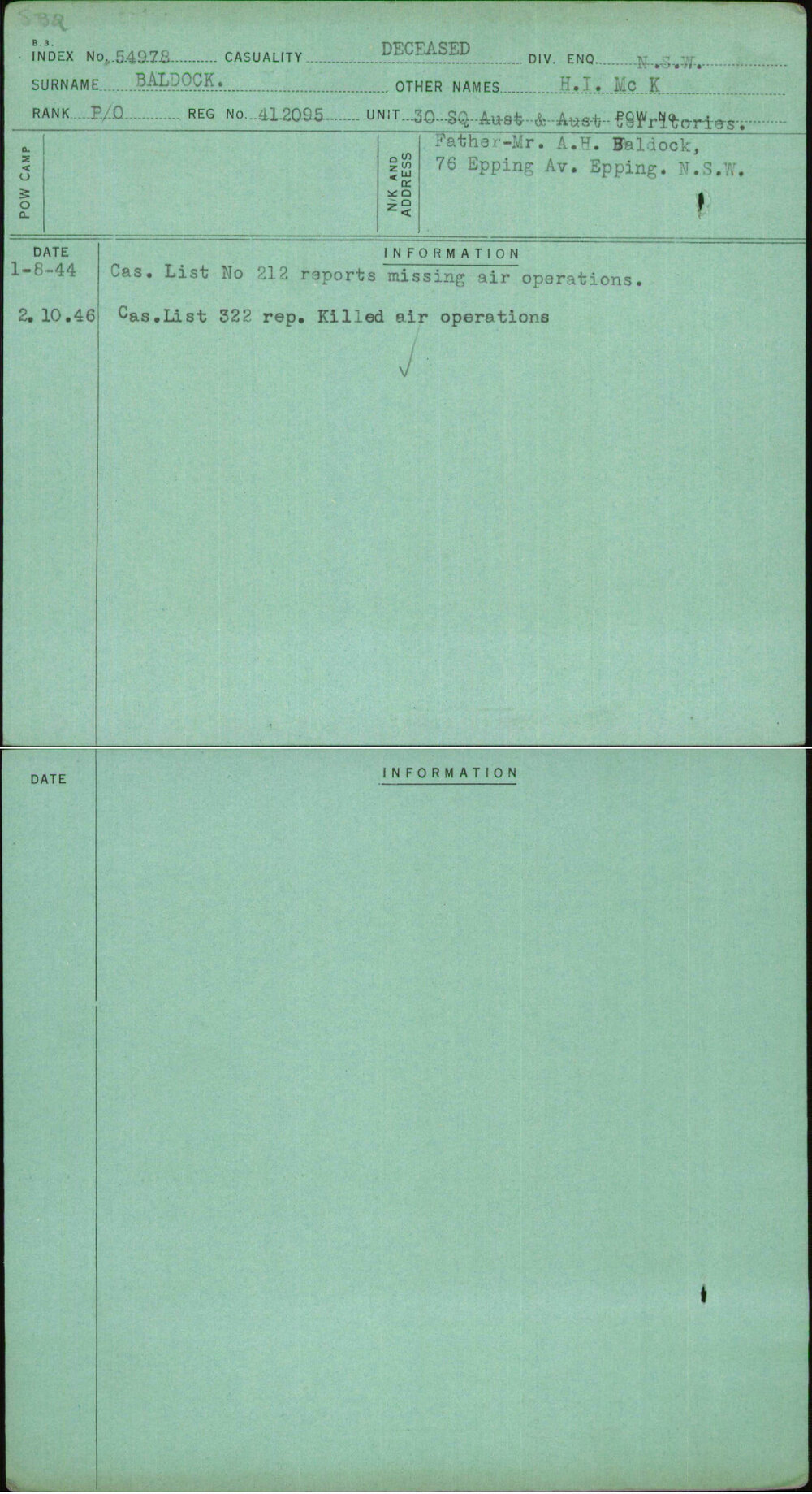 Baldock, H I Mc K, 412095