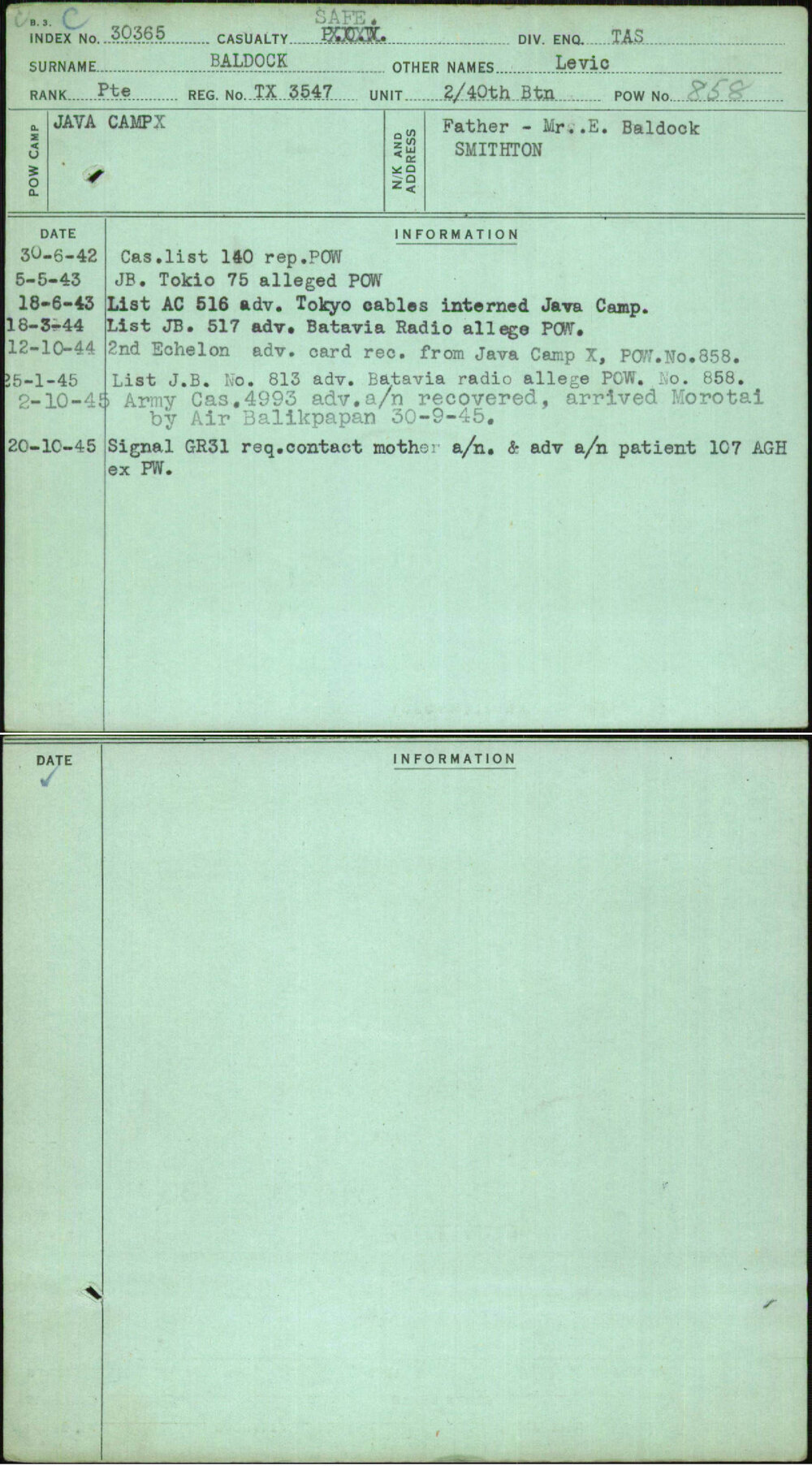 Baldock, Levic, TX3547