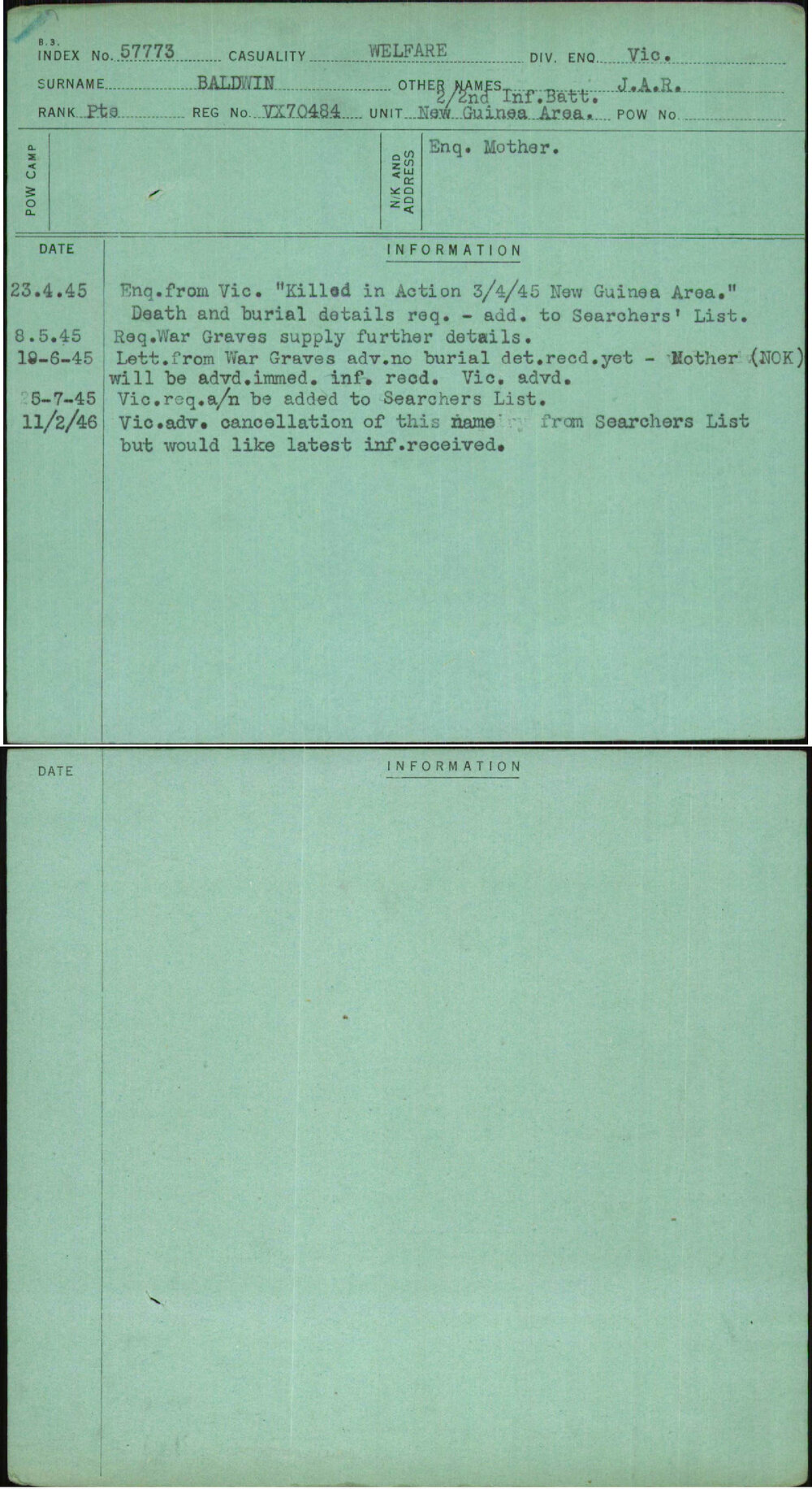 Baldwin, J A R, VX70484