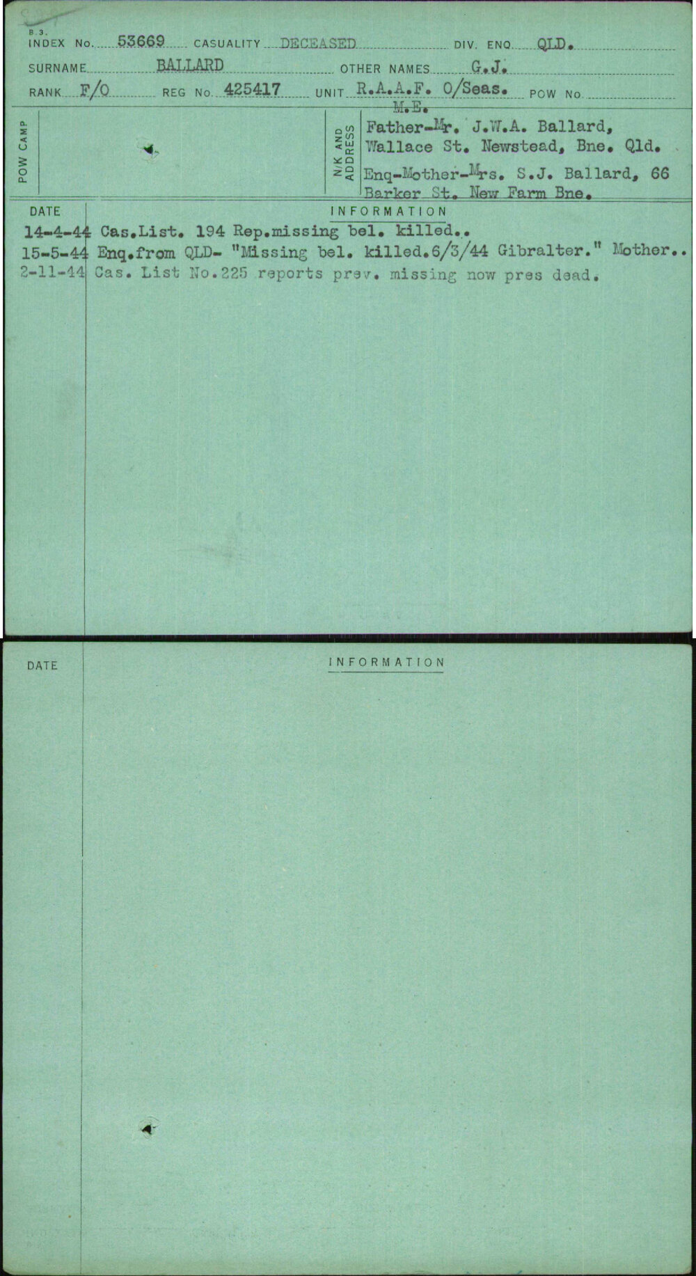Ballard, G J, 425417