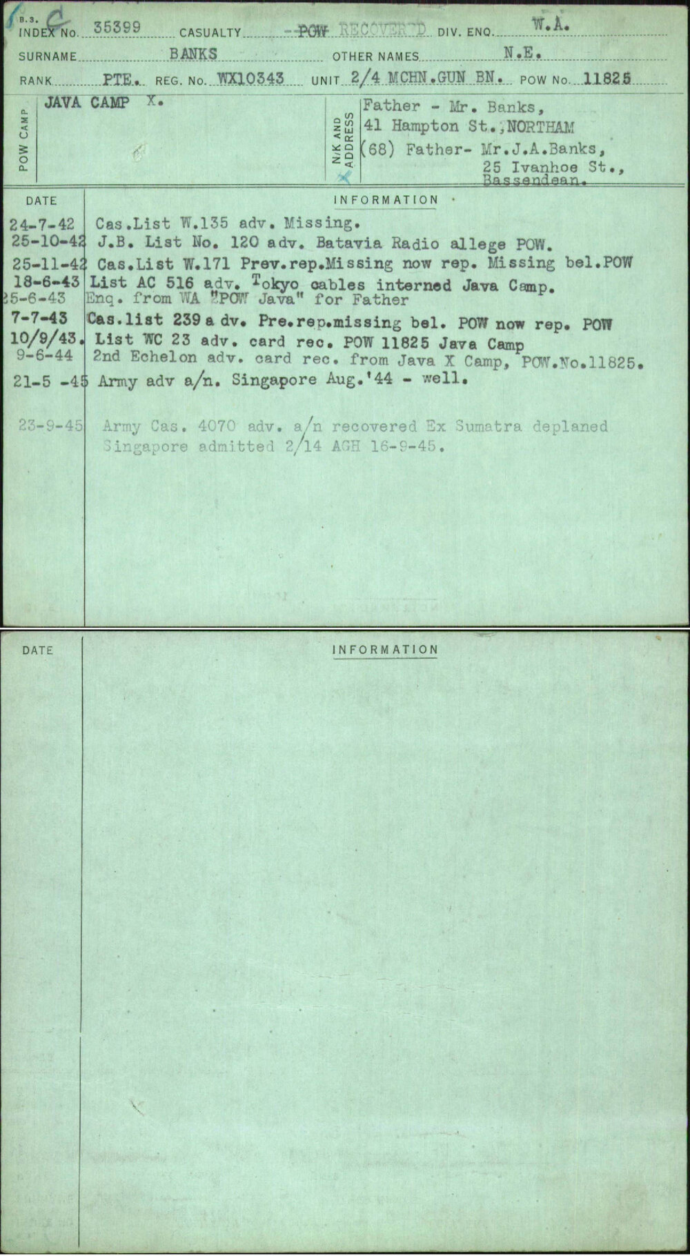 Banks, N E, WX10343