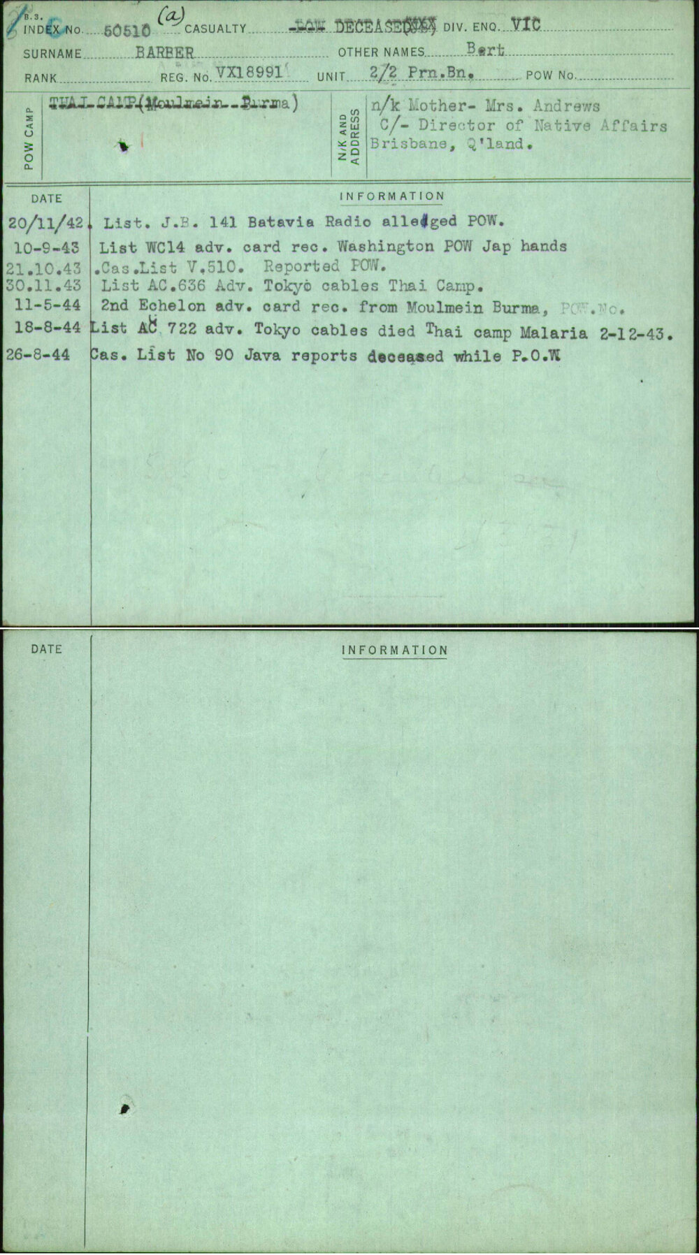 Barber, Bert, VX18991
