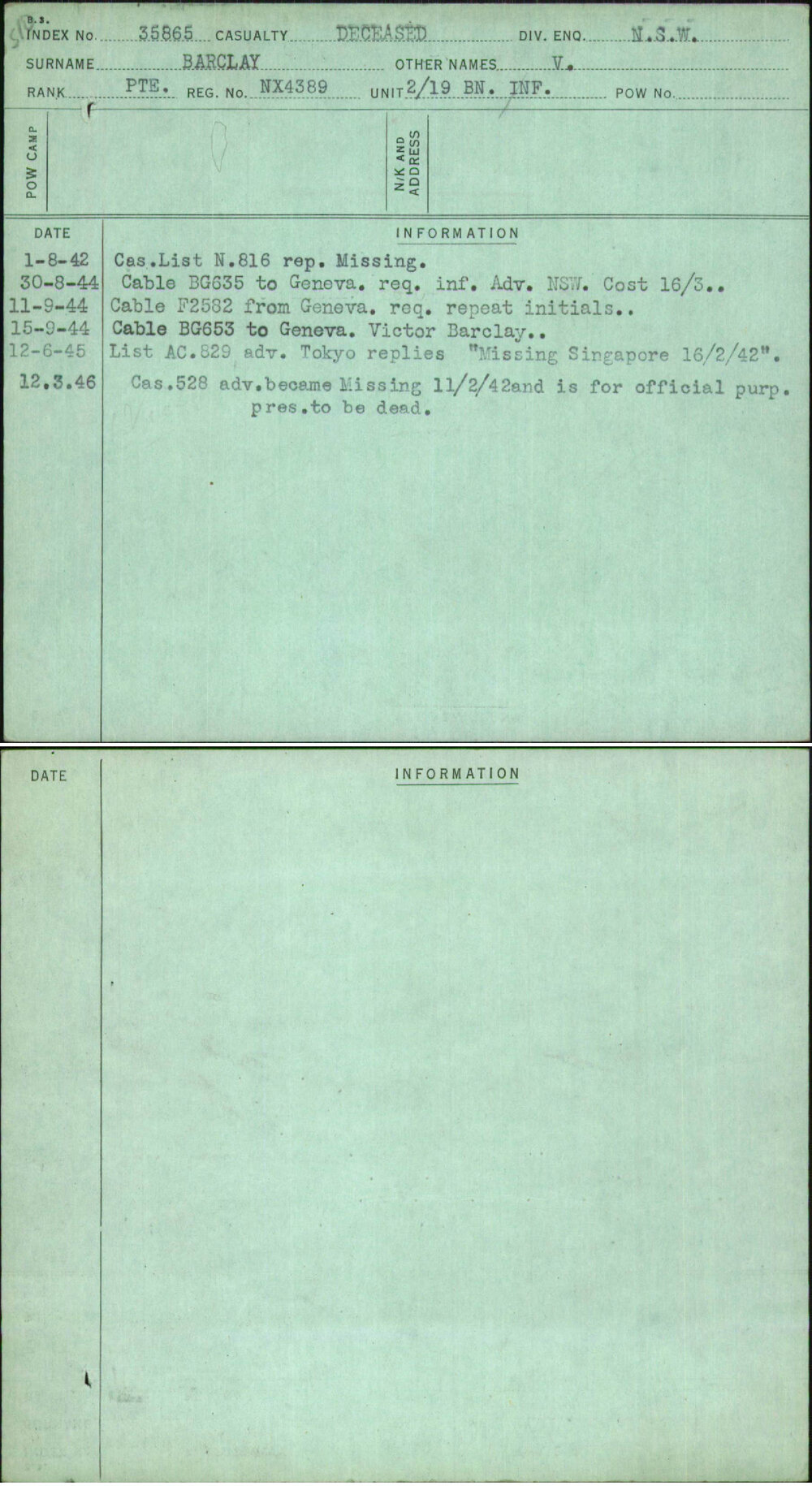 Barclay, V, NX4389