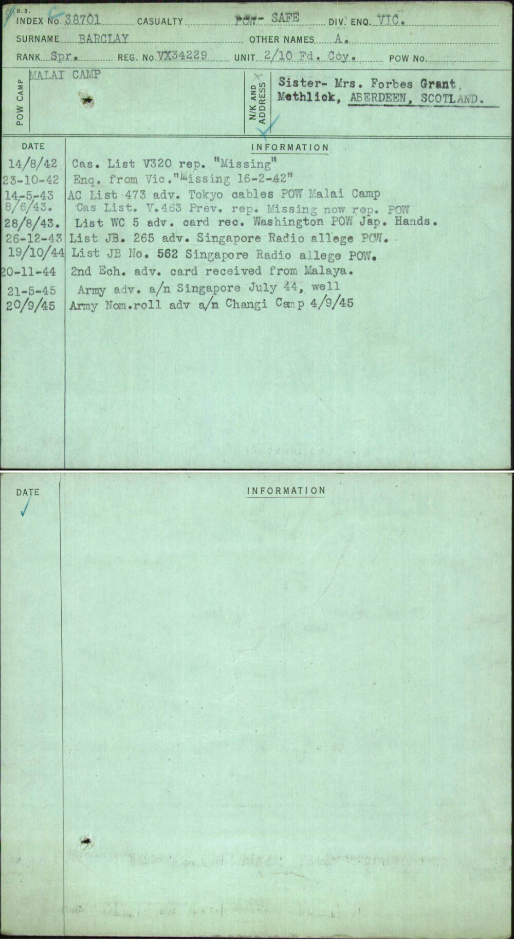 Barclay, A, VX34229