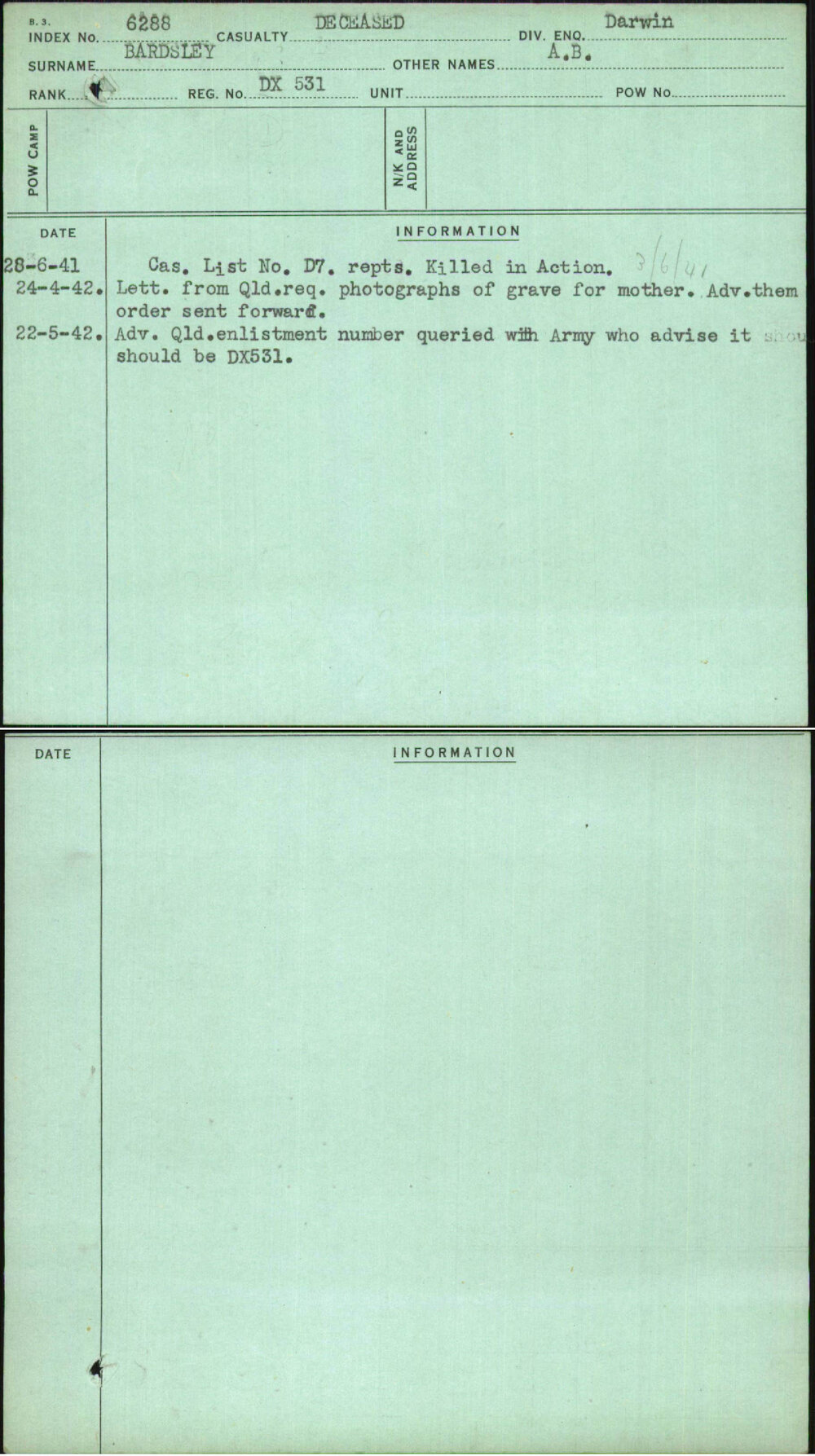 Bardsley, A B, Dx531