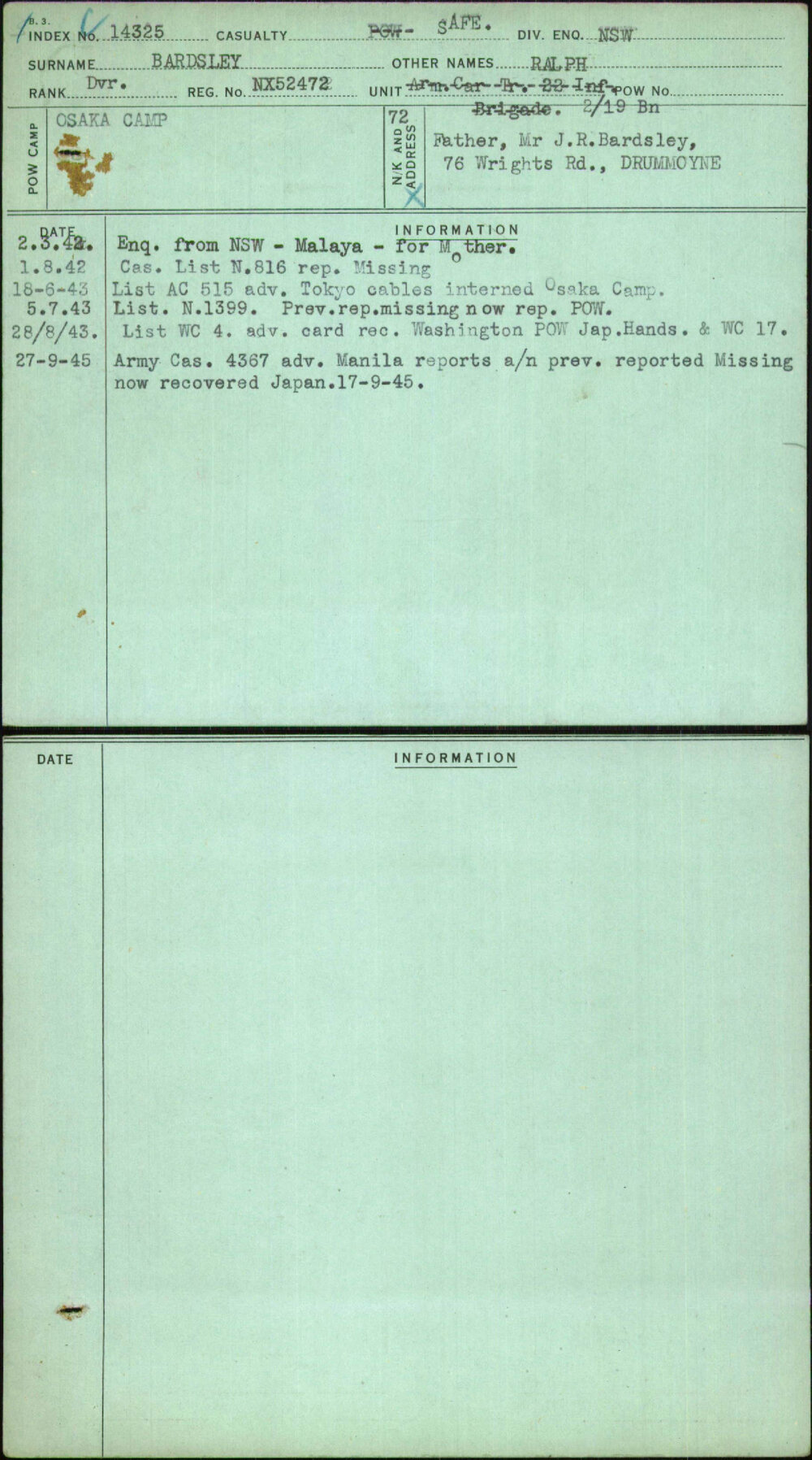 Bardsley, Ralph, NX52472