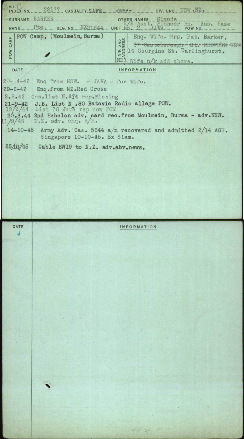 Barker, Claude, NX21644