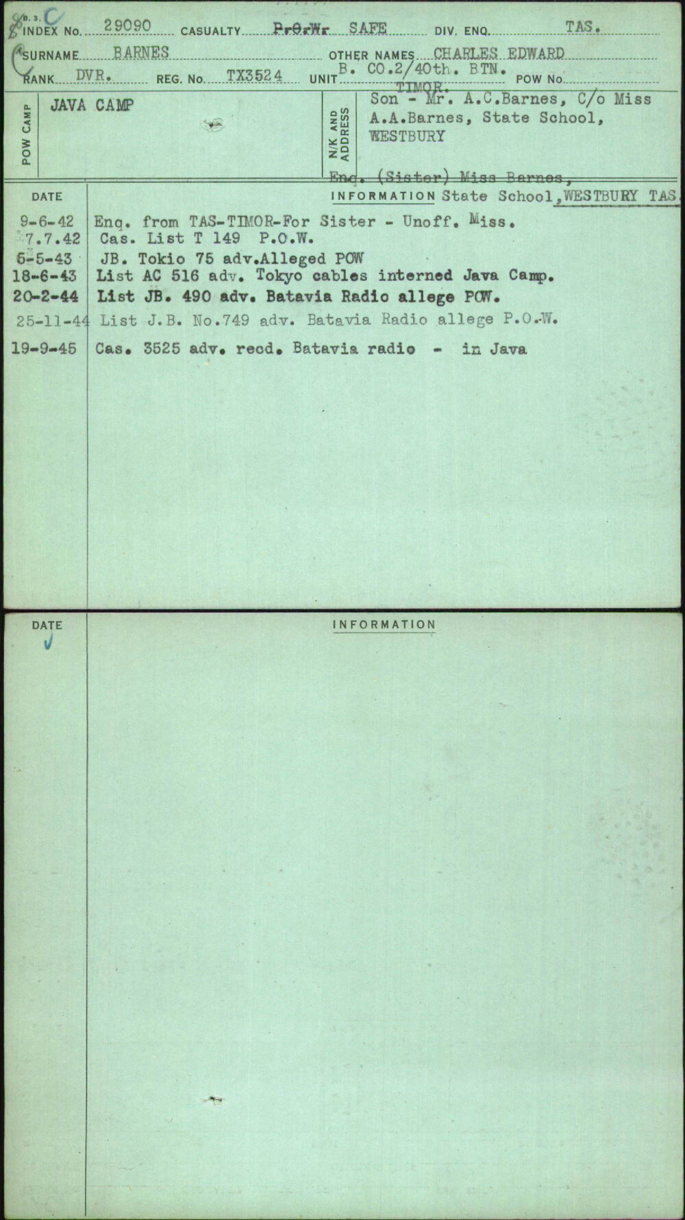Barnes, Charles Edward, TX3524