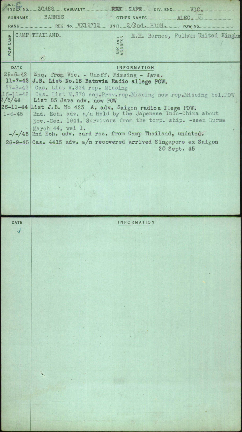 Barnes, Alec J, VX19712