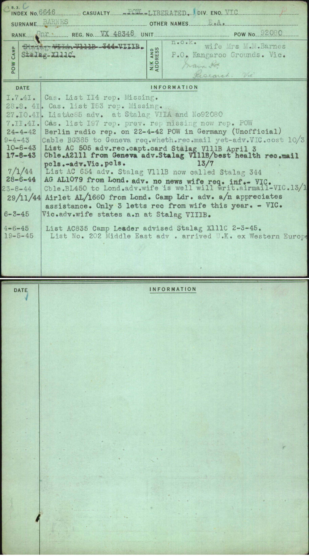 Barnes, E A, VX48348