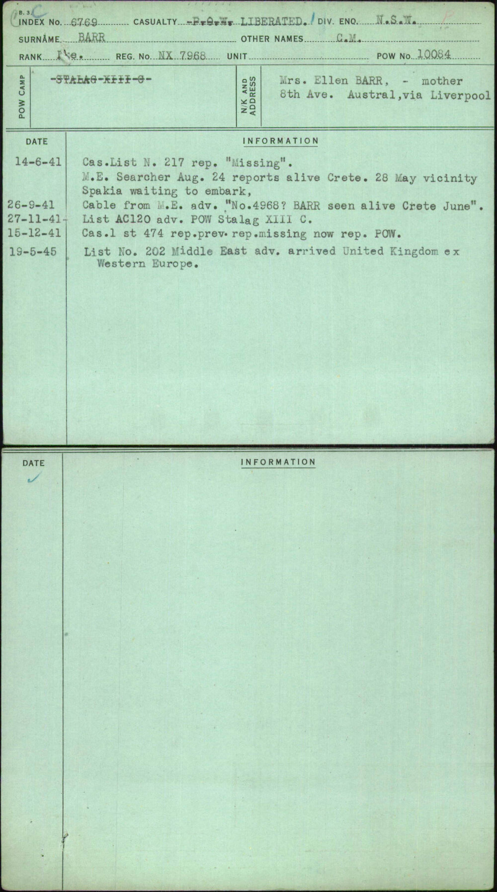 Barr, C M, NX7968