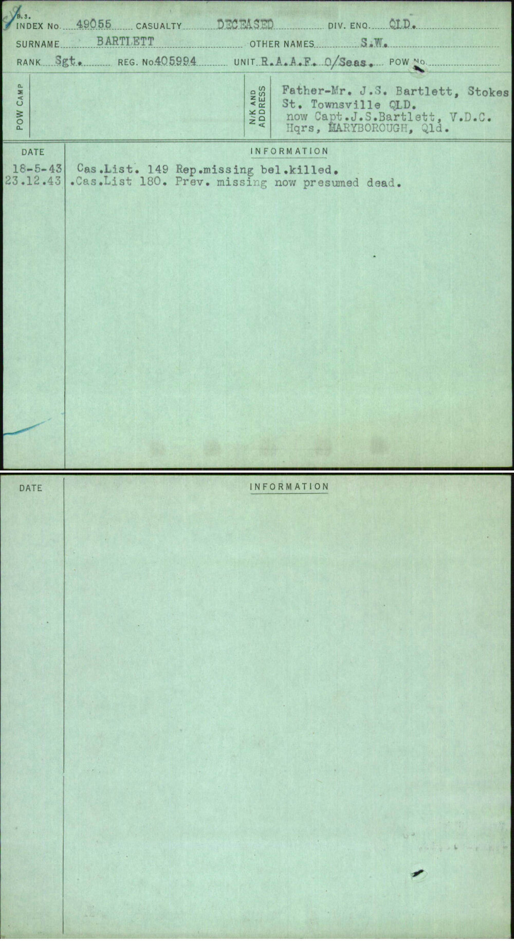 Bartlett, S W, 405994