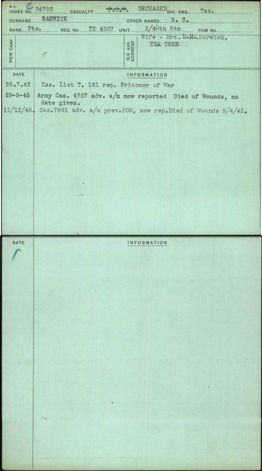 Barwick, R H, TX4807