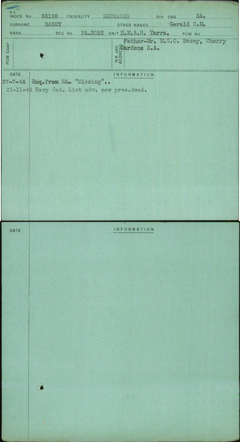 Basey, Gerald C M, Pa2052