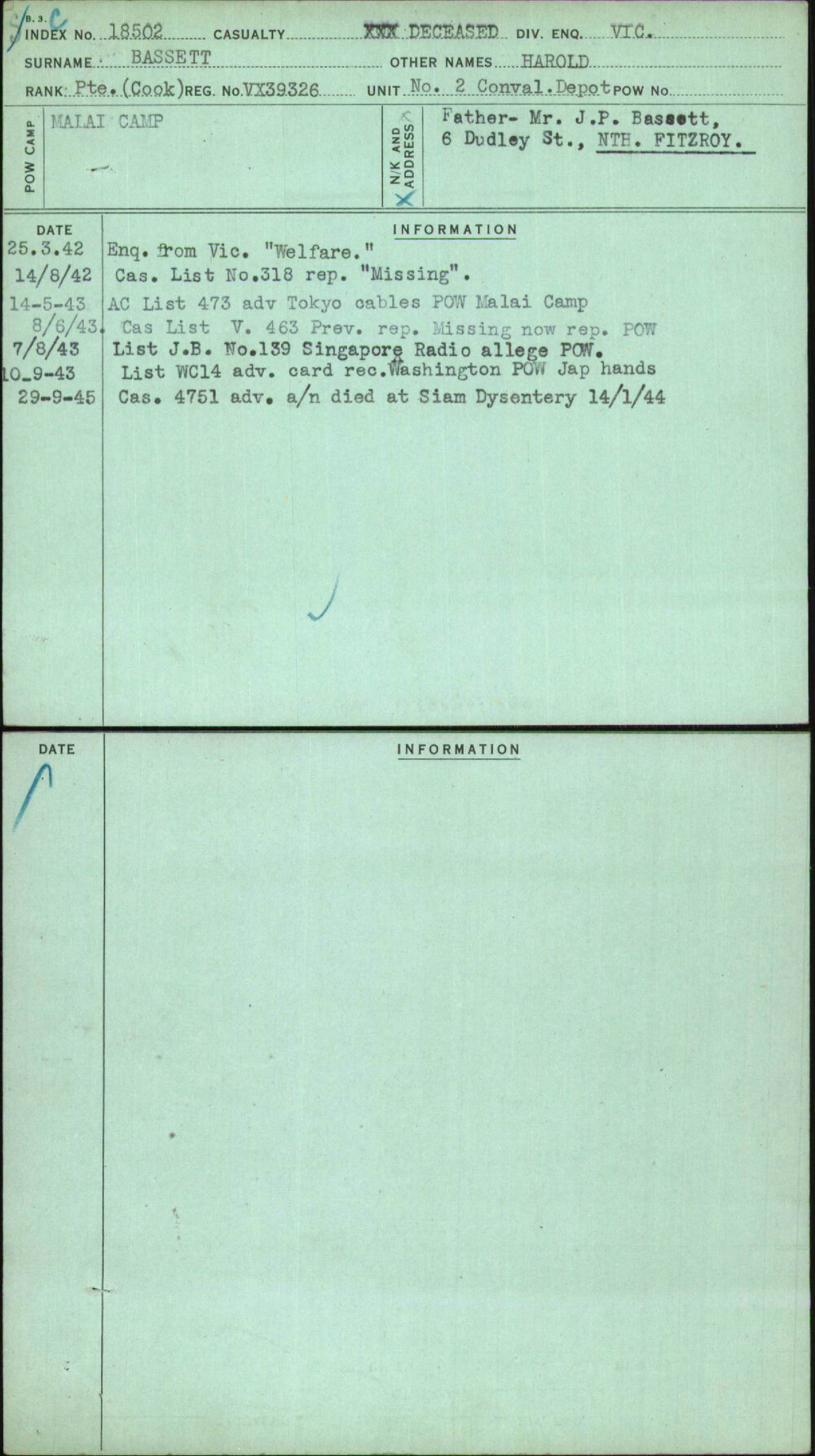 Bassett, Harold, VX39326