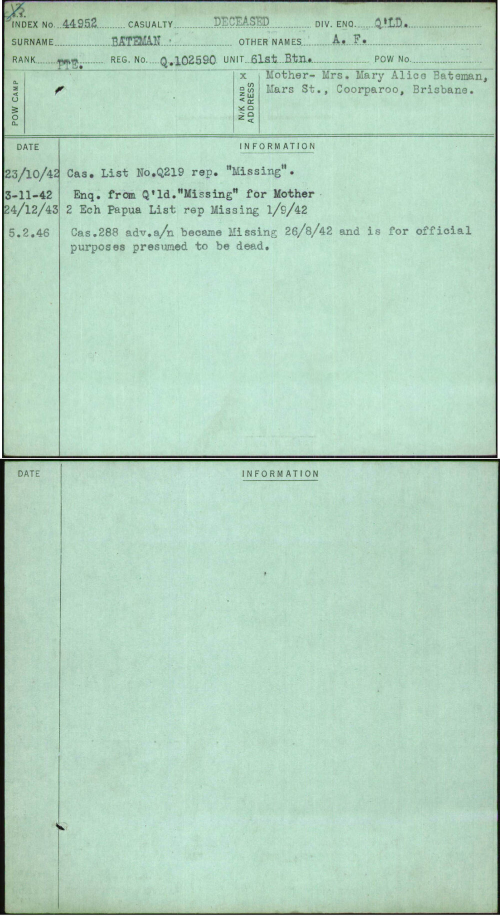 Bateman, A F, Q102590