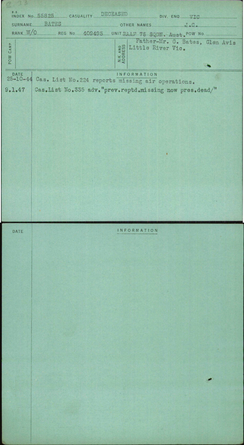 Bates, J C, 409495
